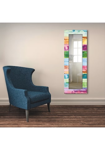 Artland Wandspiegel »Farbiger Holzhintergrund«, gerahmter Ganzkörperspiegel mit... kaufen