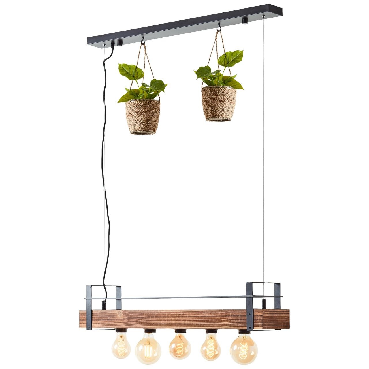 Brilliant Pendelleuchte »Bankwood«, 5 flammig, Leuchtmittel E27   ohne Leuc günstig online kaufen