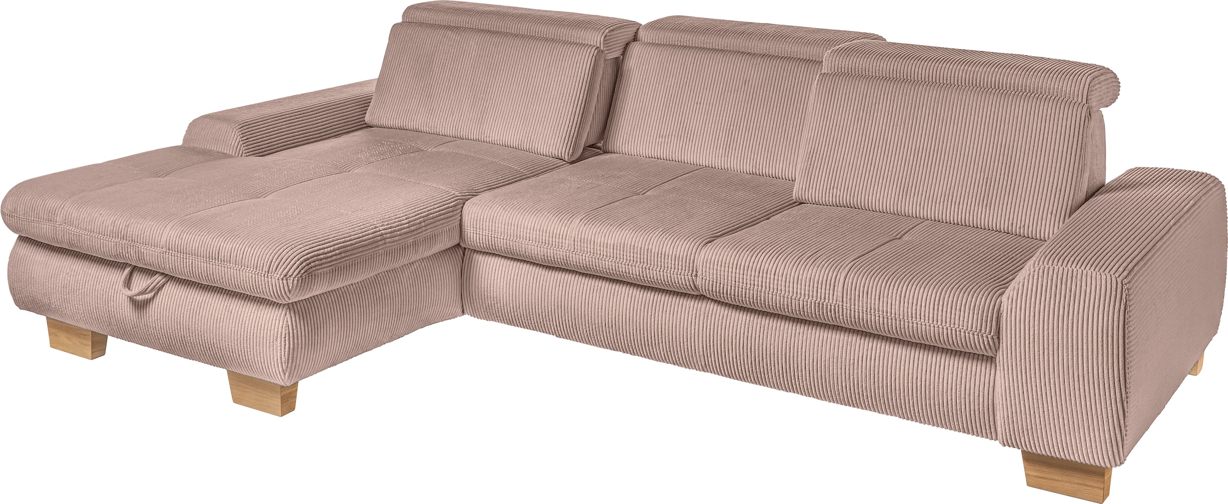 set one by Musterring Ecksofa »SO 3400, Cord, Sitzhöhe 47cm oder 49cm, inkl. Sitztiefenverstellung«, mit Canape und verschiedenen Funktionen, Kaltschaum, B307 x T195 cm