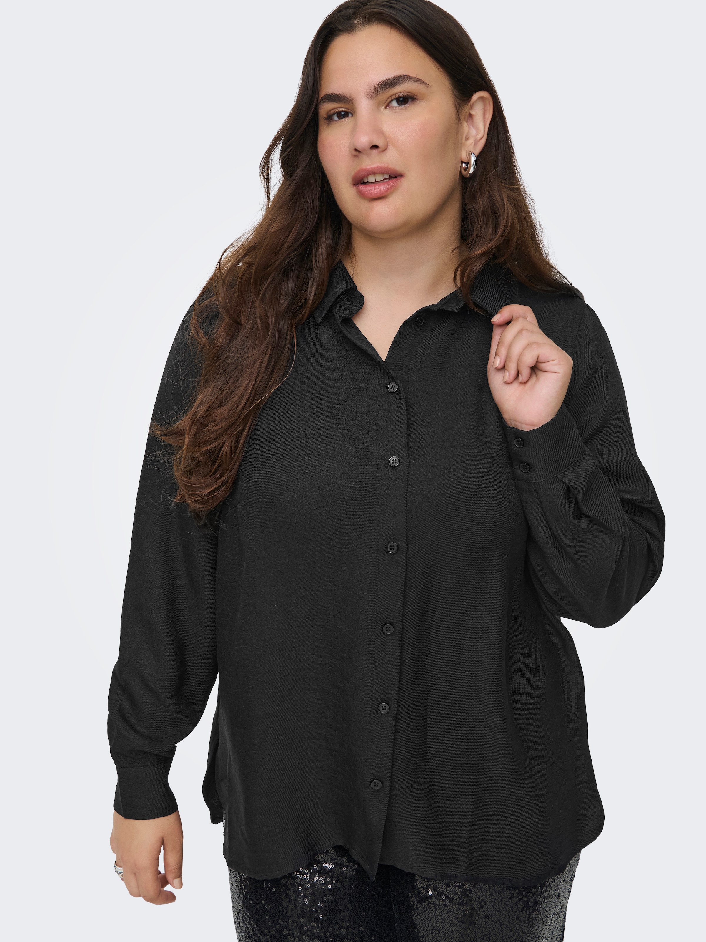 ONLY CARMAKOMA Hemdbluse »CARBAY LS SHIRT WVN BF«