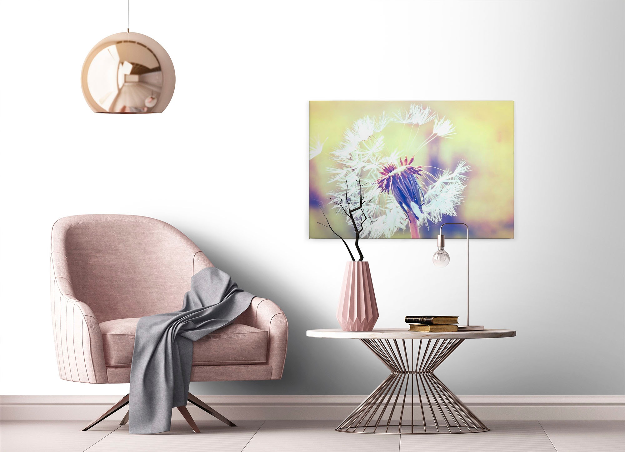 A.S. Création Leinwandbild »Dandelion«, Kunst-Gemälde-Kinder, (1 St.), Pusteblume Keilrahmen Leinwand-Bild Wohnzimmer modern Wandbild Kinder