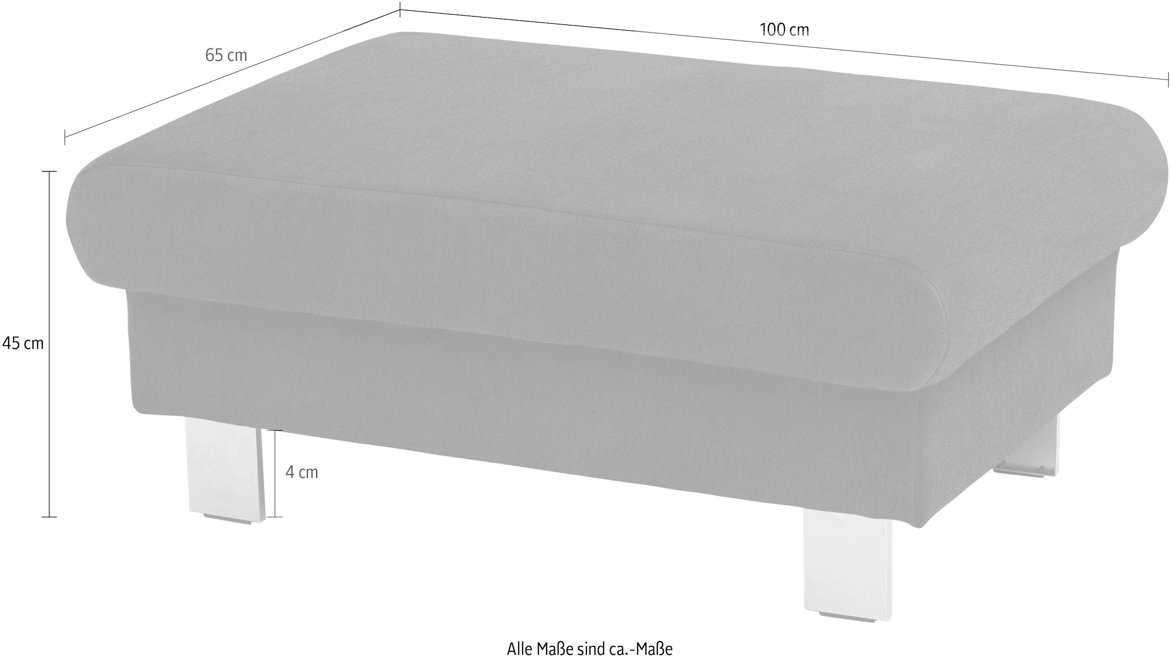 COTTA Polstergarnitur »Komaris L-Form«, (Set), Set bestehend aus: Ecksofa mit Kopfteilverstellung & Hocker