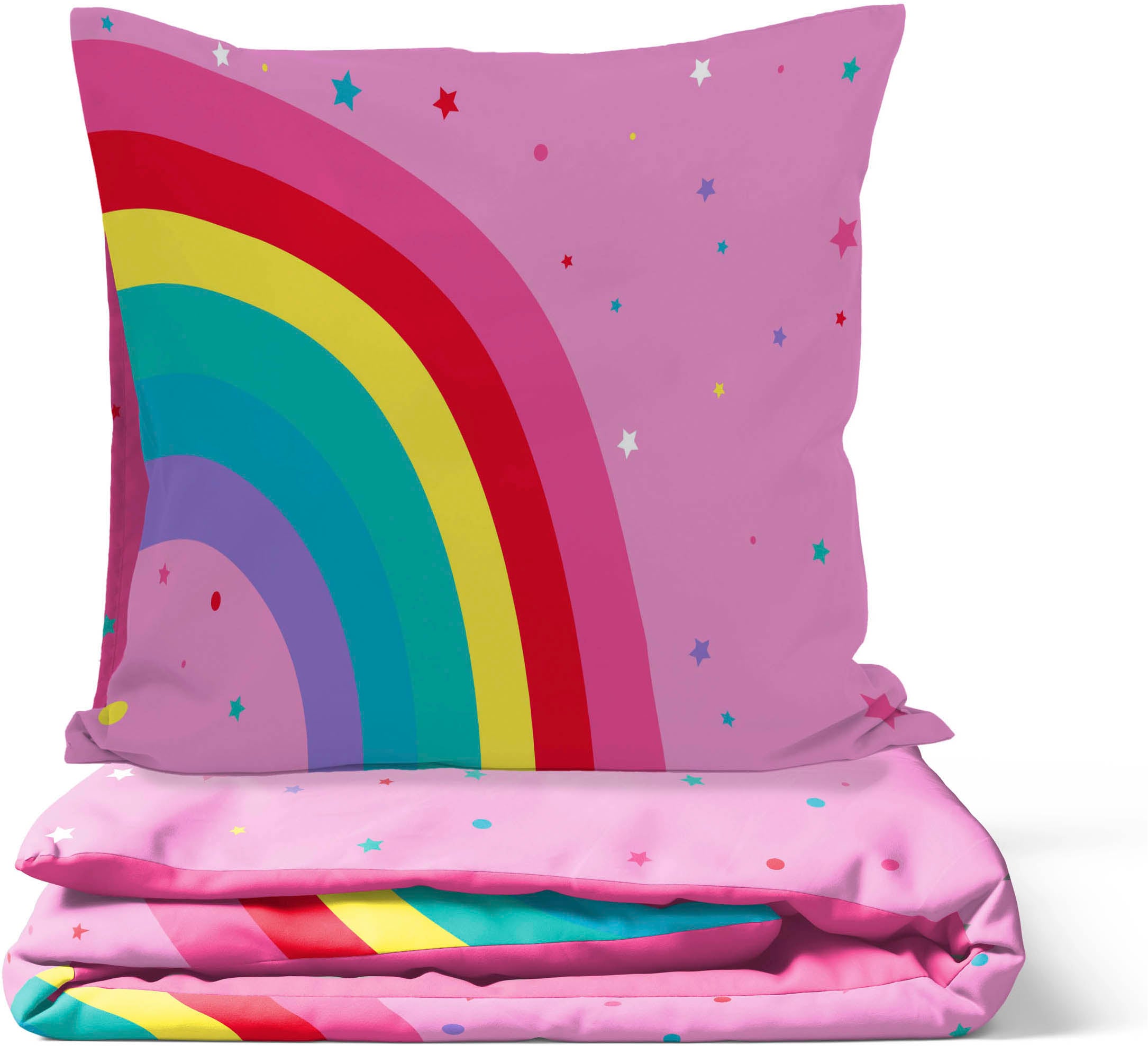 Disney Kinderbettwäsche »Minnie Mouse Rainbow« 2 100% Baumwolle