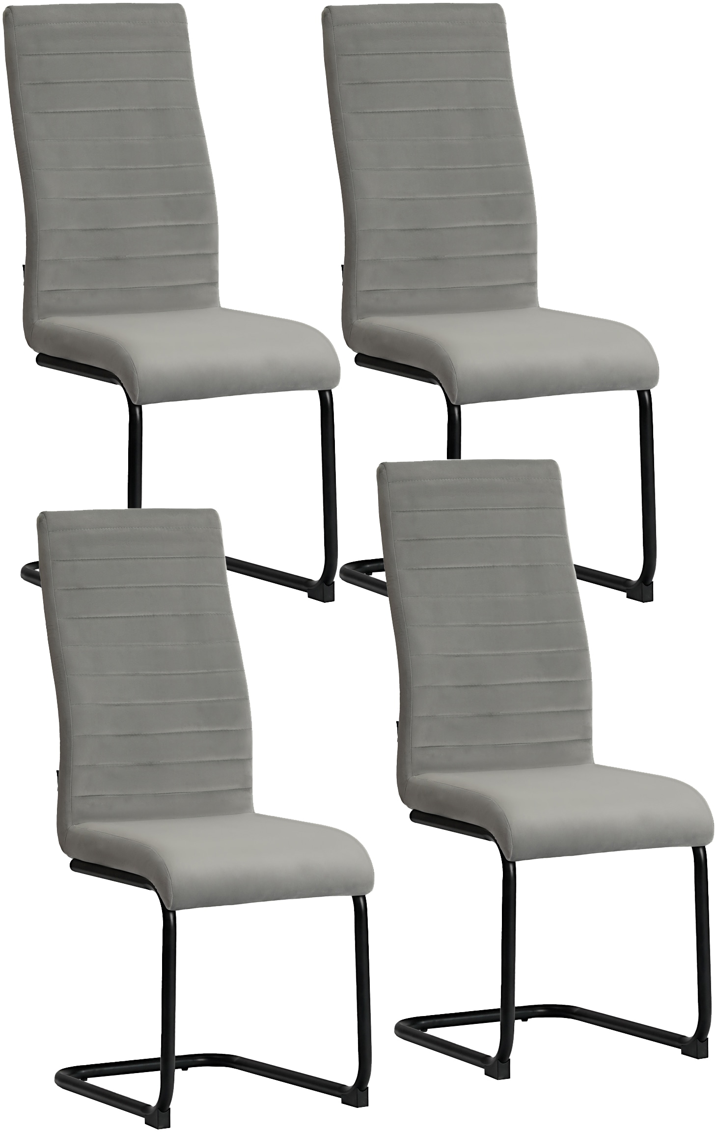 Home affaire Essgruppe »Elbach Ausziehtisch«, (Set, 5 tlg.), ausziehbar 120-160 cm, Hochglanz, Tischgruppe Freischwinger