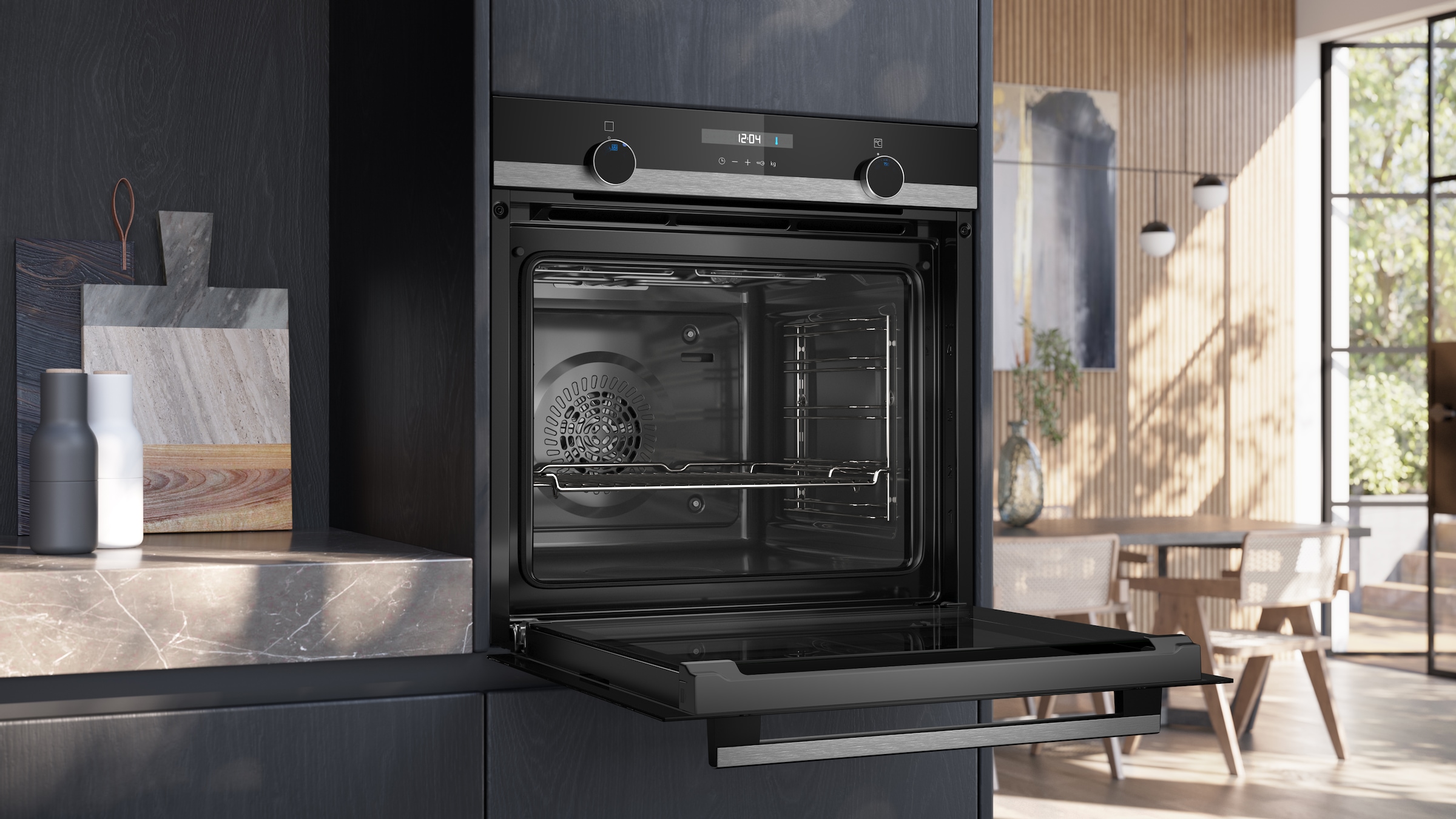 SIEMENS Einbaubackofen iQ500 »HB517GBS3« mit Teleskopauszug nachrüstbar mit Hydrolyse 3D Heißluft Funktion für eine gleichmäßige Hitzeverteilung