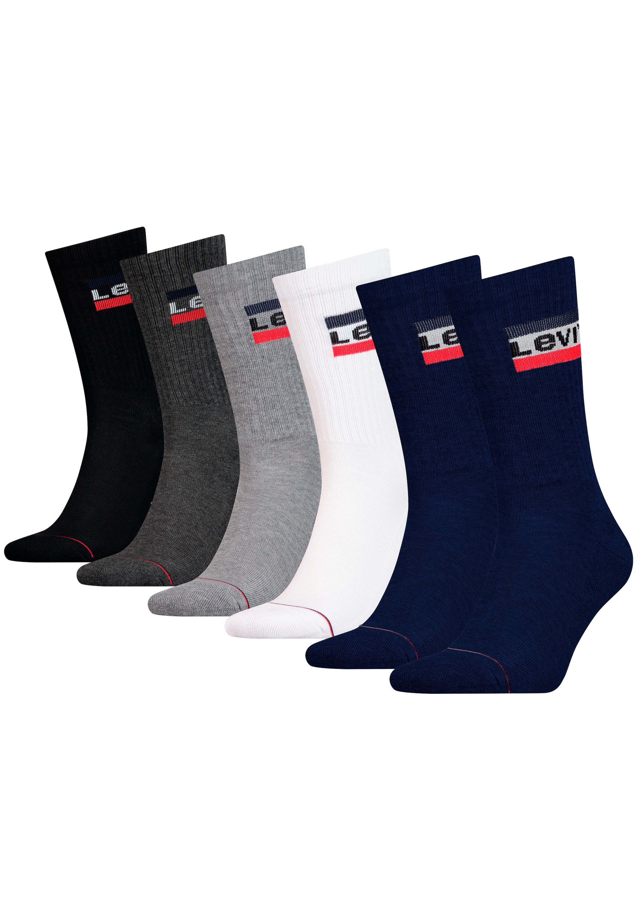 Levi's® Socken, (Packung, 6 Paar), mit breitem Logobund