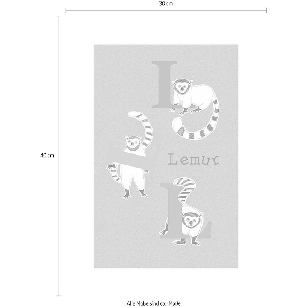 Komar Poster »ABC Animal L«, Buchstaben, (1 St.)