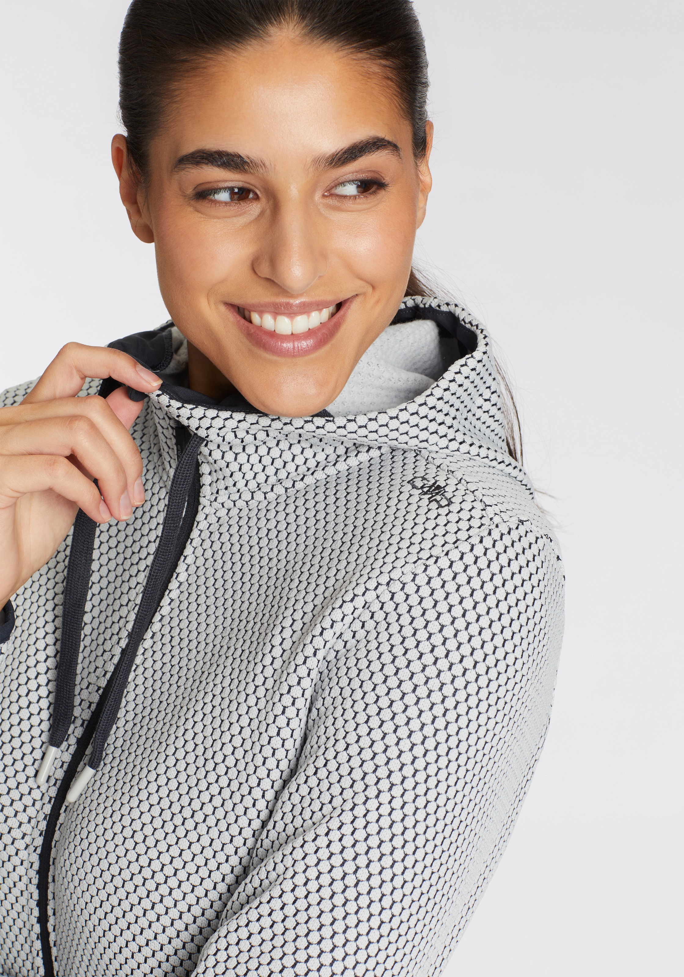 CMP Strickfleecejacke, mit Kapuze, Wärmend & windabweisend & Atmungsaktiv