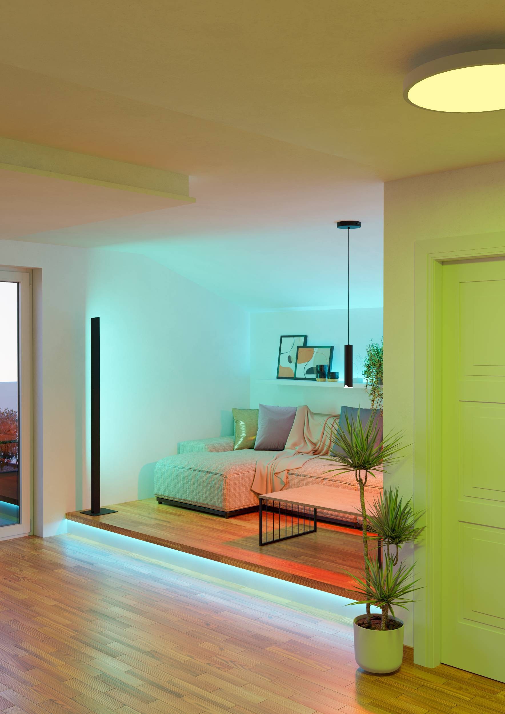 EGLO Hängeleuchte »Balmorta-Z Hängelampe, Pendelleuchte, Metall, ZigBee, Pendellampe« LED-Modul 1 Stk. Kaltweiß | RGB Hängeleuchte - H110 x Ø5,5 cm - schwarz - 1X3,7W inkl.