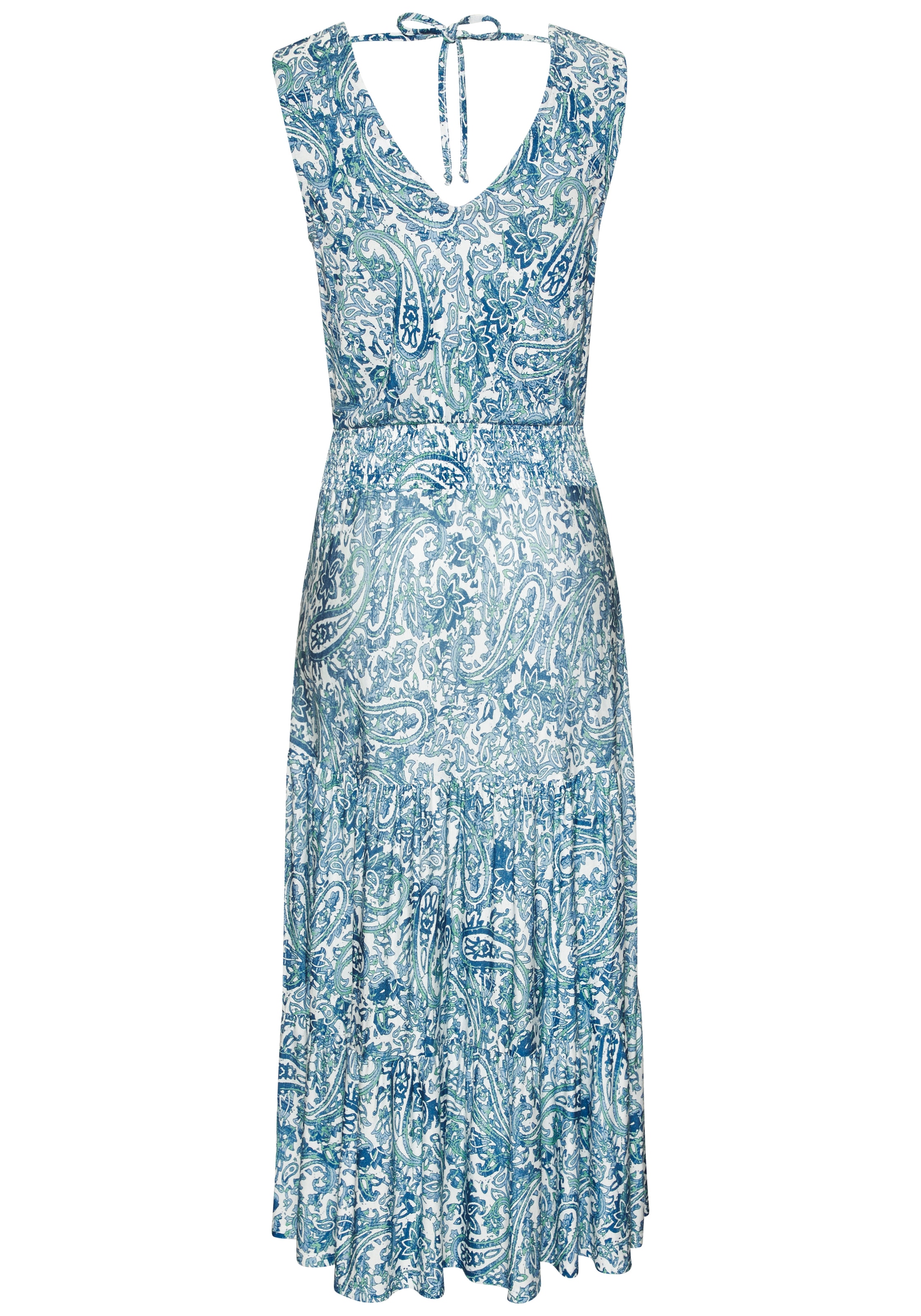 Buffalo Maxikleid Ohne Taschen mit Paisley-Druck, Sommerkleid, Volantkleid