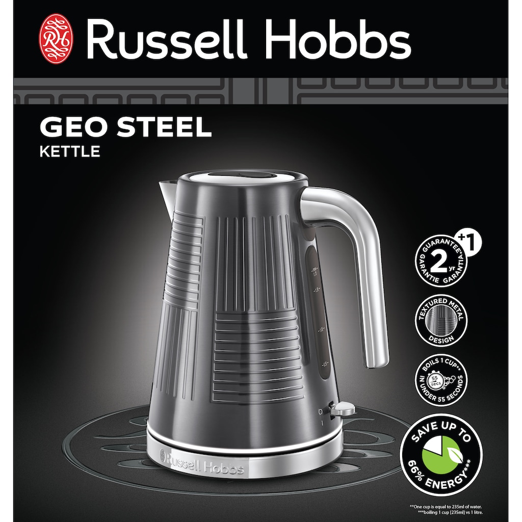 RUSSELL HOBBS Wasserkocher »Geo Steel 25240-70«, 1,7 l, 2400 W