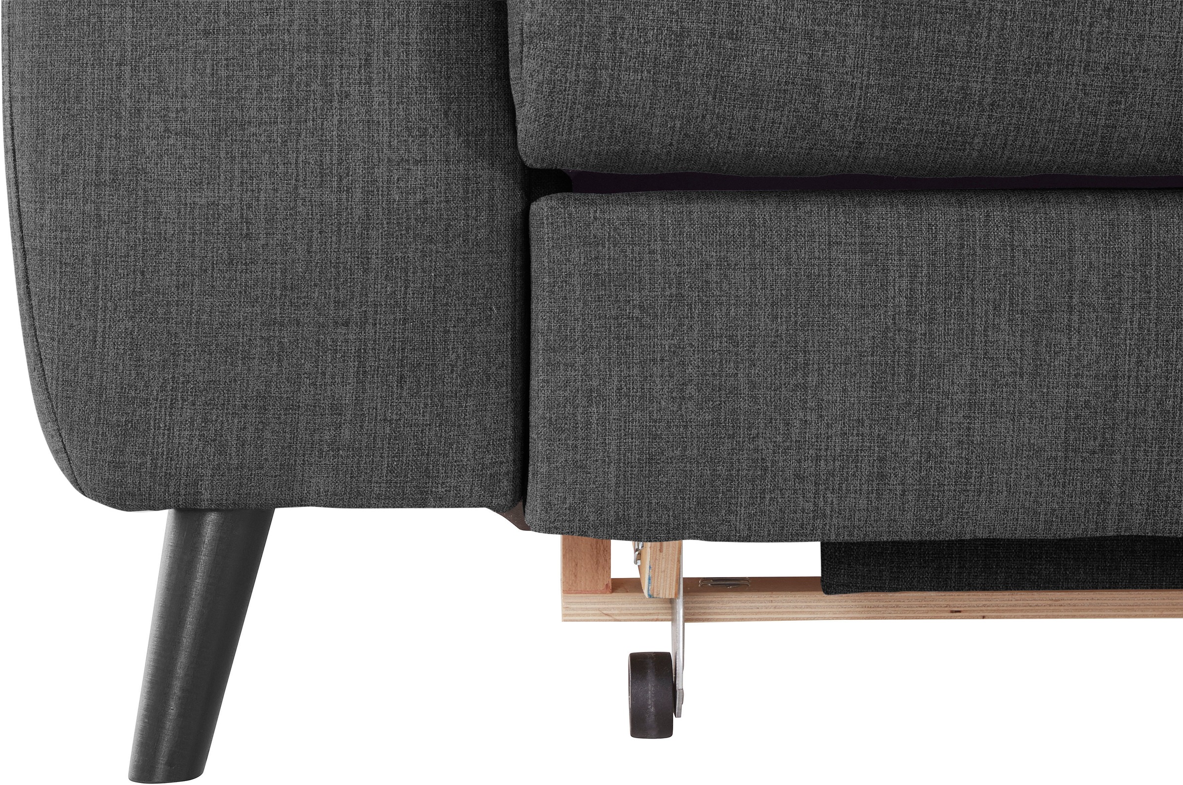 COTTA Ecksofa »Mia L-Form mit 3 Zierkissen«, wahlweise mit Bettfunktion, Bettkasten, Beleuchtung & Wireless-Charger