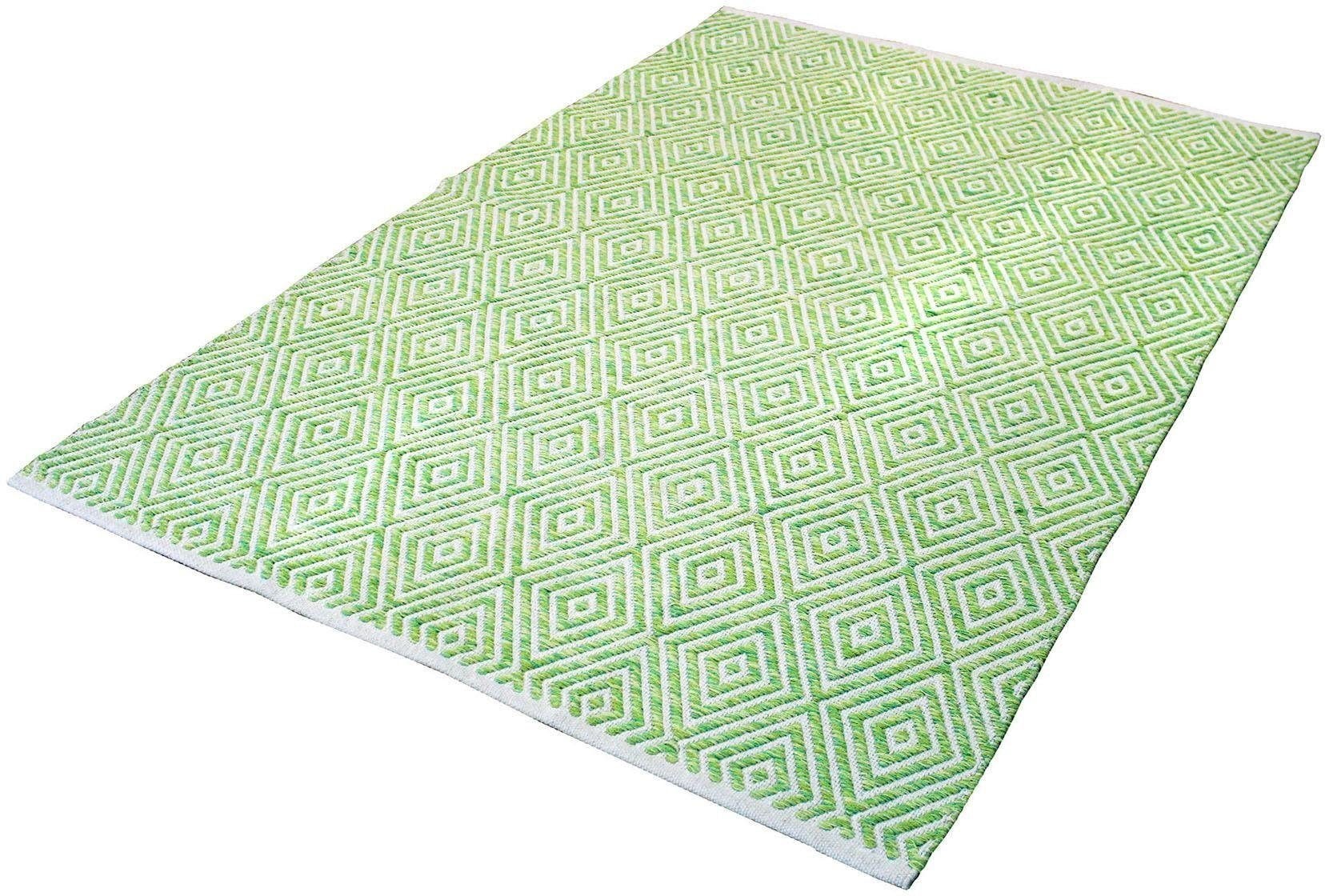 calo-deluxe Teppich »Luba 333«, rechteckig, 7 mm Höhe, reine Baumwolle, Woh günstig online kaufen