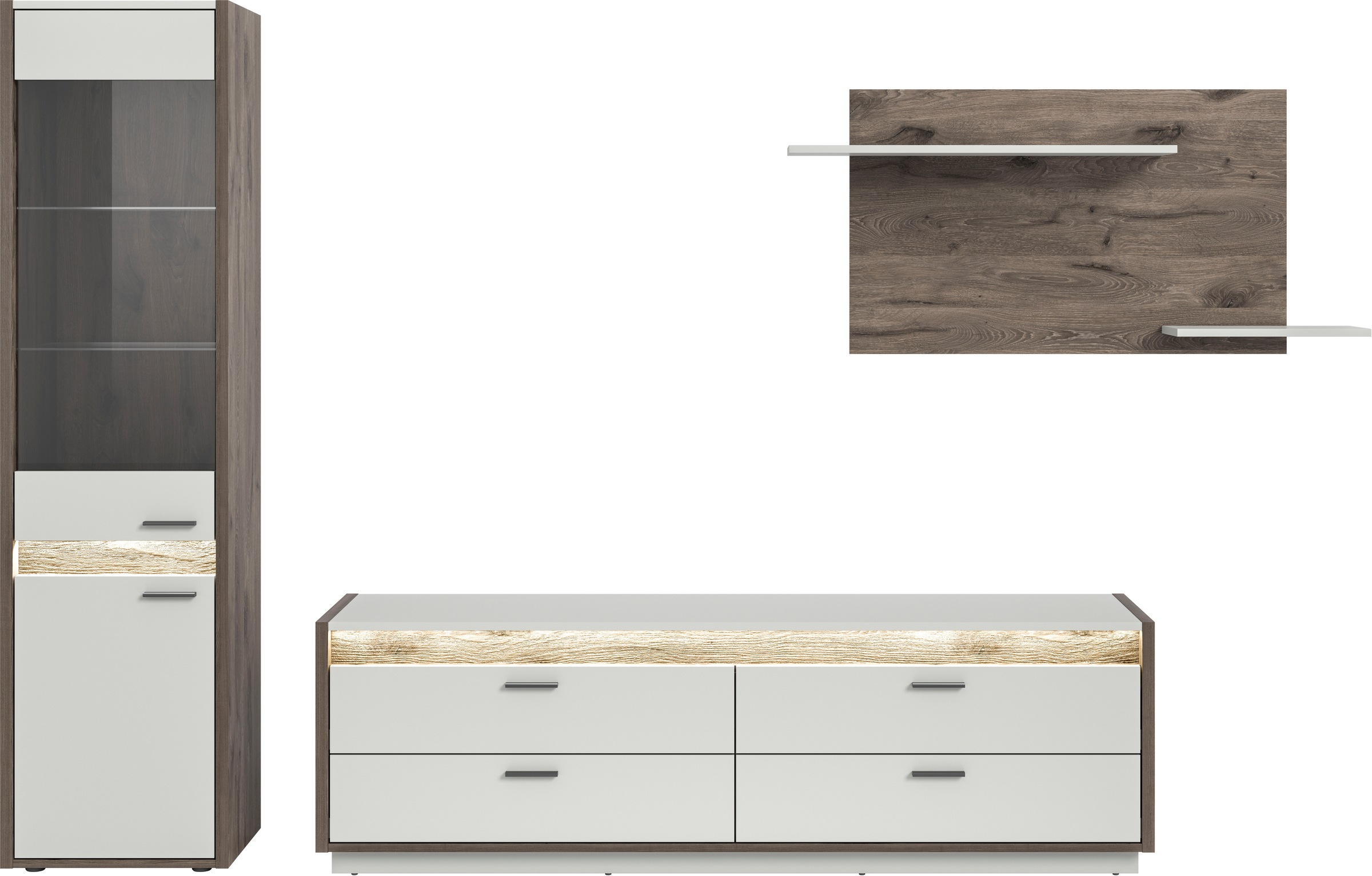 INOSIGN Wohnwand »Treviso, Breite 268 cm, bestehend aus: 1x Vitrine, 1x Low günstig online kaufen