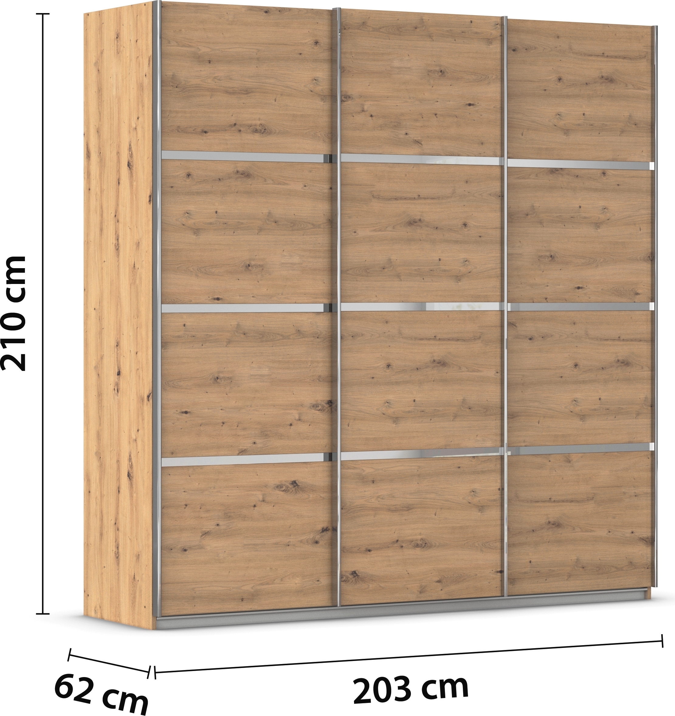 rauch Kleiderschrank »Schwebetürenschrank OTTO´s Choice Garderobe Schrank TOP ANGEBOT Avola«, (in 3 verschiedenen Ausstattungen BASIC/CLASSIC/PREMIUM), mit eleganten Zierleisten in Chrom, Schwarz oder Weiß MADE IN GERMANY