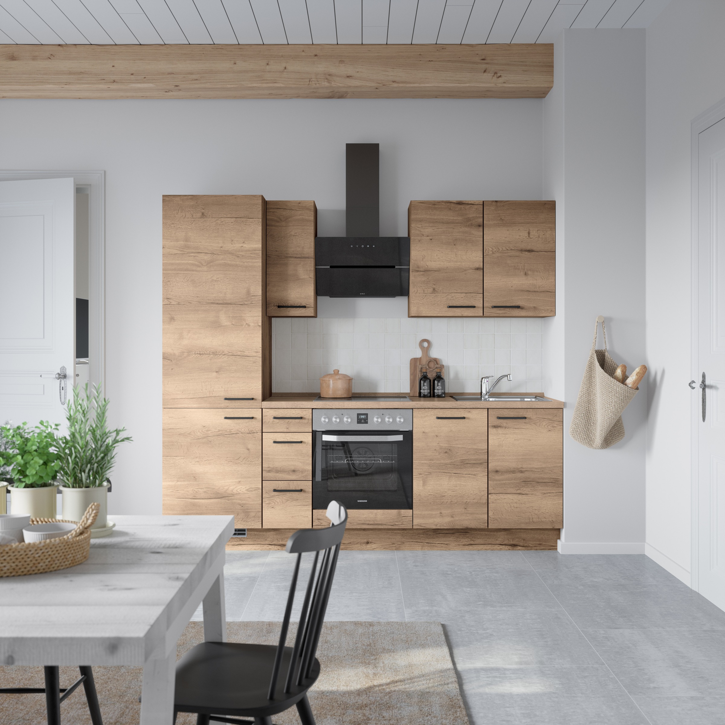 nobilia® Küchenzeile »"Structura II"«, vormontiert, Ausrichtung wählbar, Br günstig online kaufen
