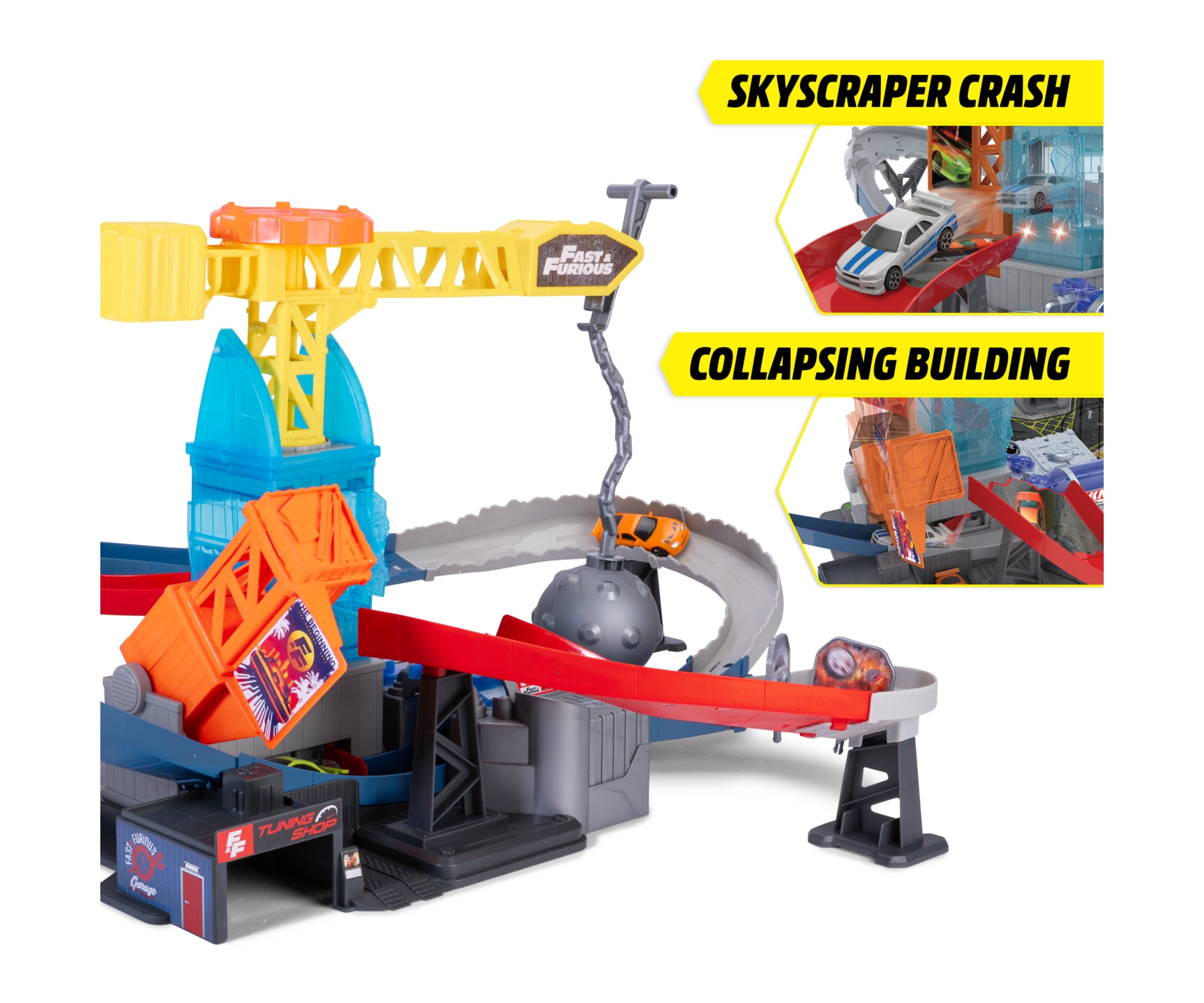 Dickie Toys Autorennbahn »Fast & Furious Wrecking Ball Rampage« mit Licht und Sound
