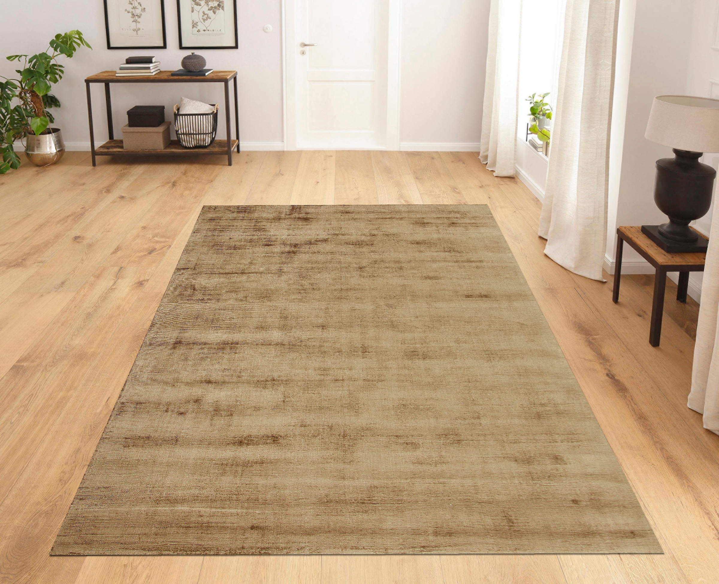 my home Teppich »Shirley«, rechteckig, Handweb Teppich, aus weicher Viskose,  handgewebt, Wohnzimmer bequem und schnell bestellen