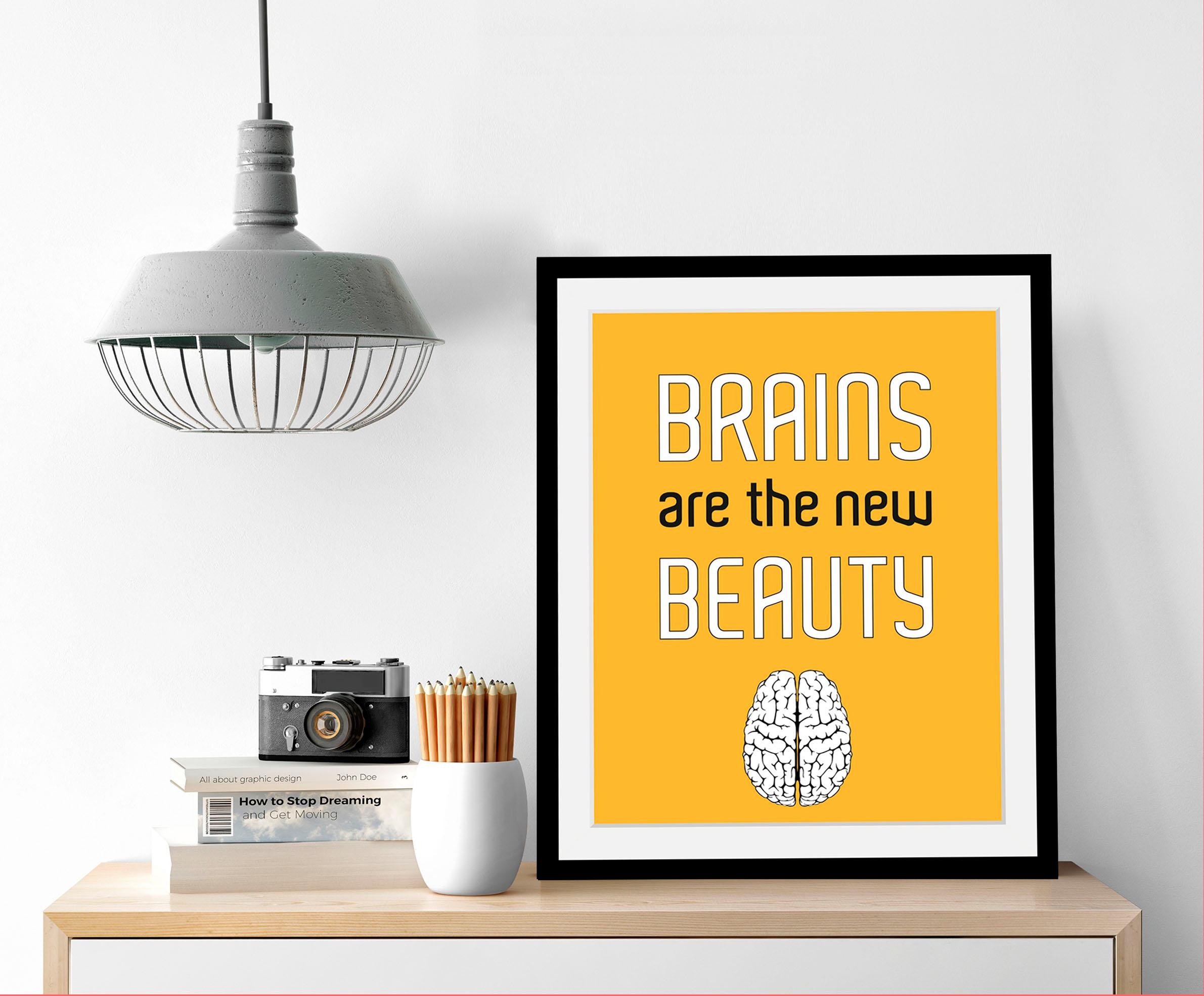 queence Bild »Brains«, Schriftzüge-Schriftzug-Anatomie, HD Premium Poster-D günstig online kaufen