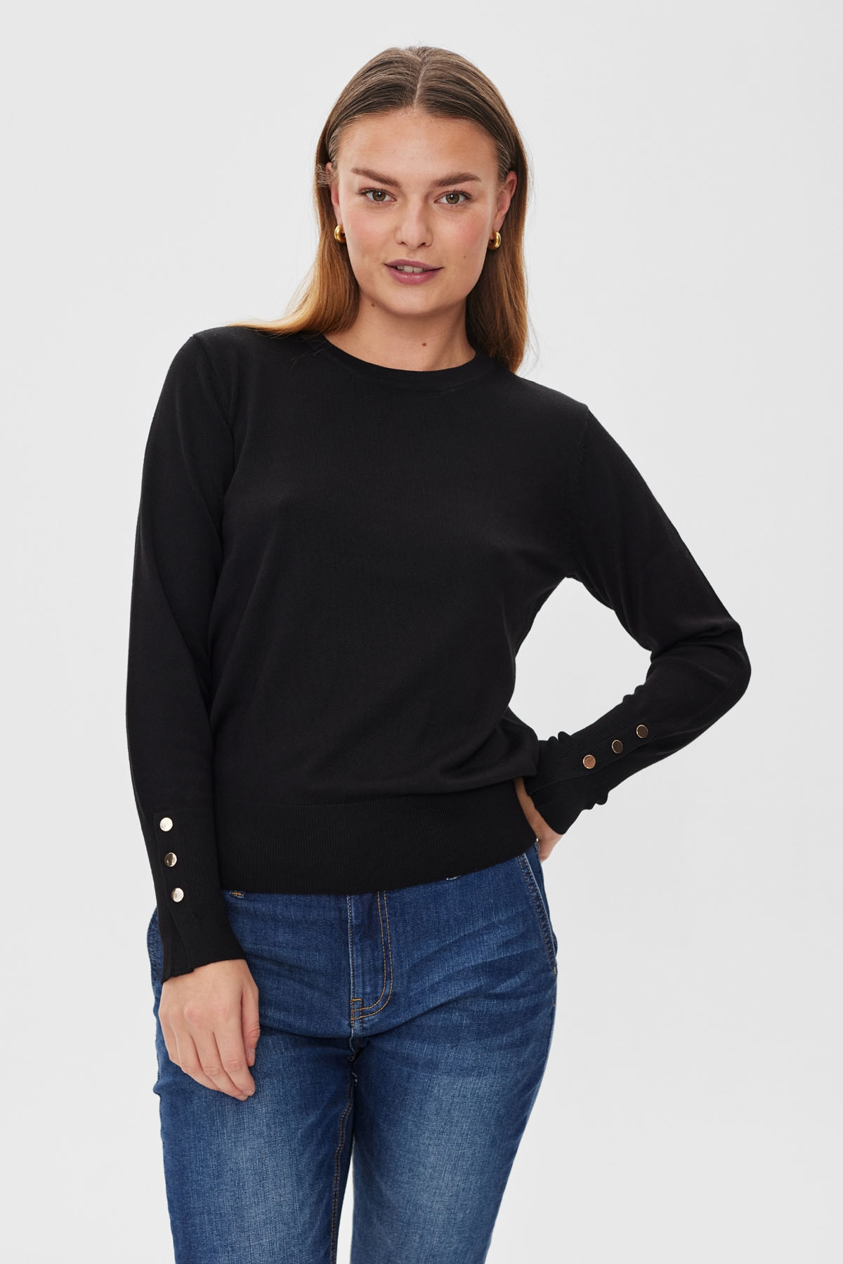 FREEQUENT Strickpullover »FQKATIE-PULLOVER« mit Zierknöpfen