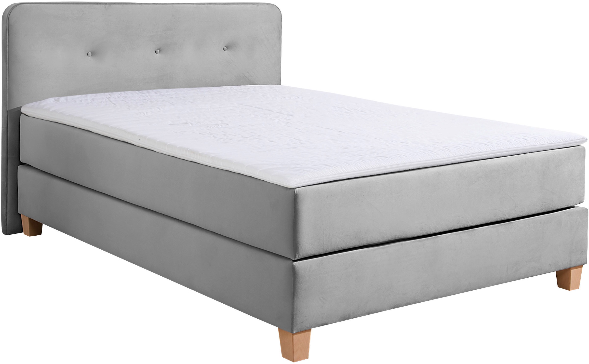 Home affaire Boxspringbett »Fargo«, inkl. Topper, in 3 Matratzenarten, in Samt- oder Strukturstoff