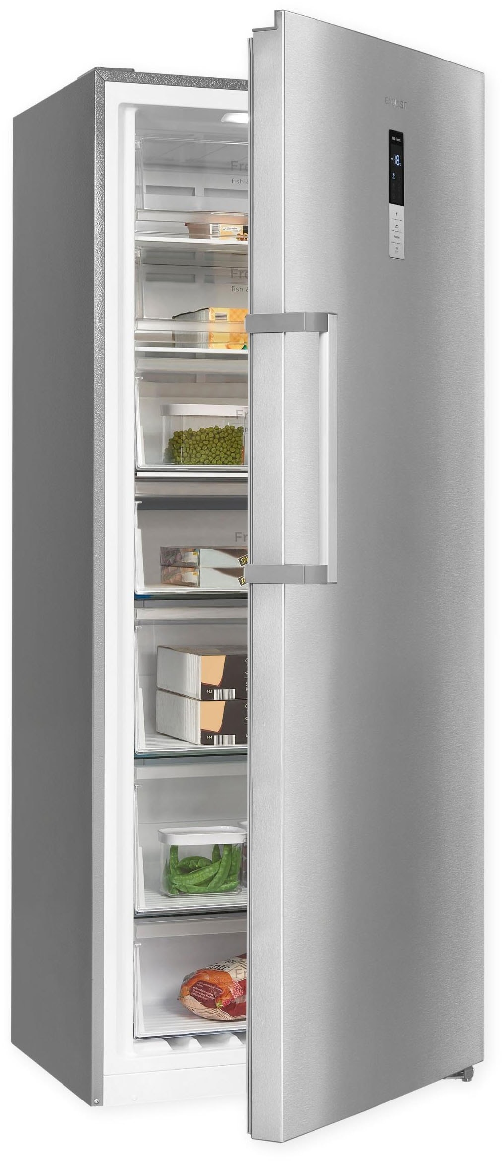 exquisit Gefrierschrank »GS380--H-050E inoxlook«, 185,5 cm hoch, 71 cm brei günstig online kaufen