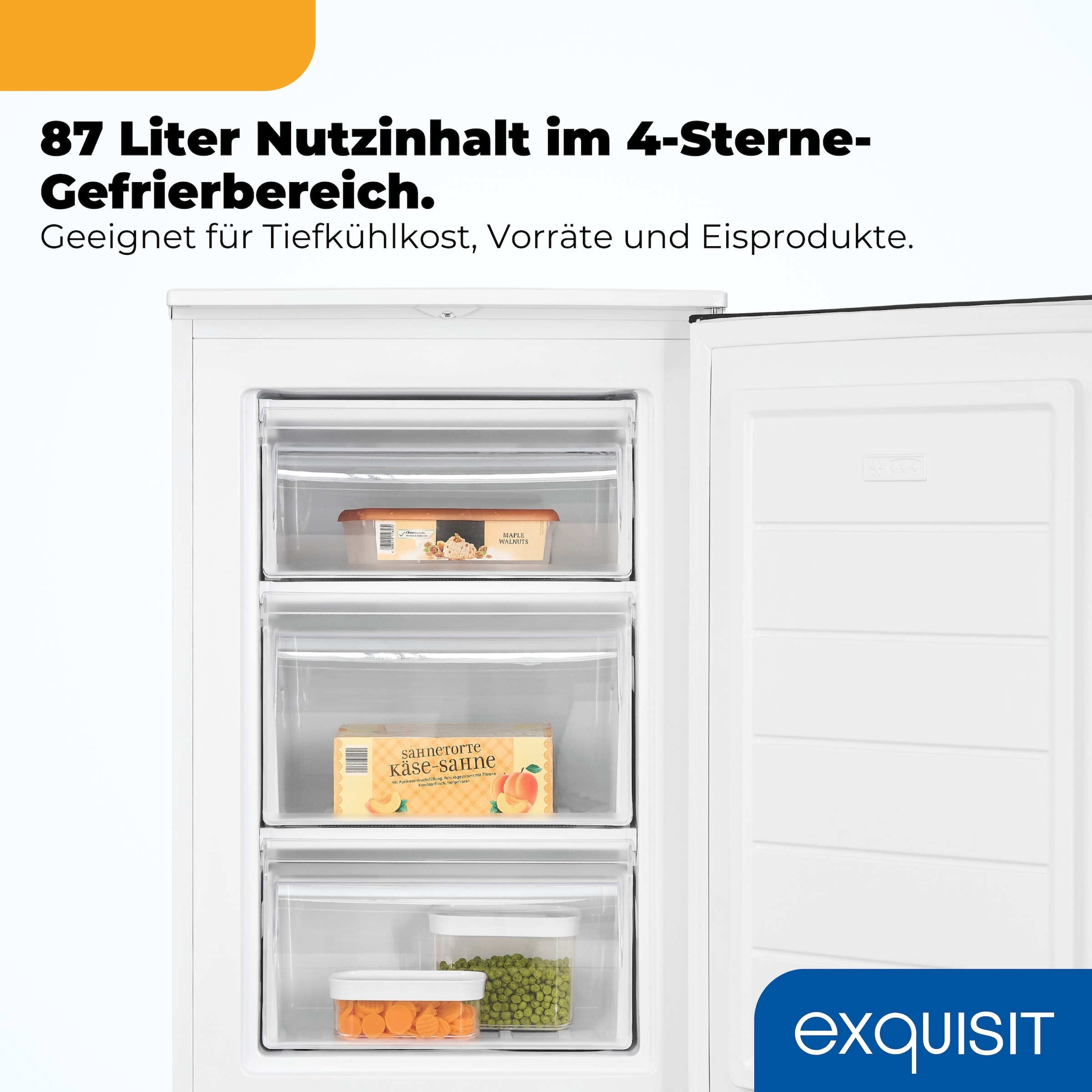 exquisit Gefrierschrank »GS81-040B weiss« 85 cm hoch 54,5 cm breit