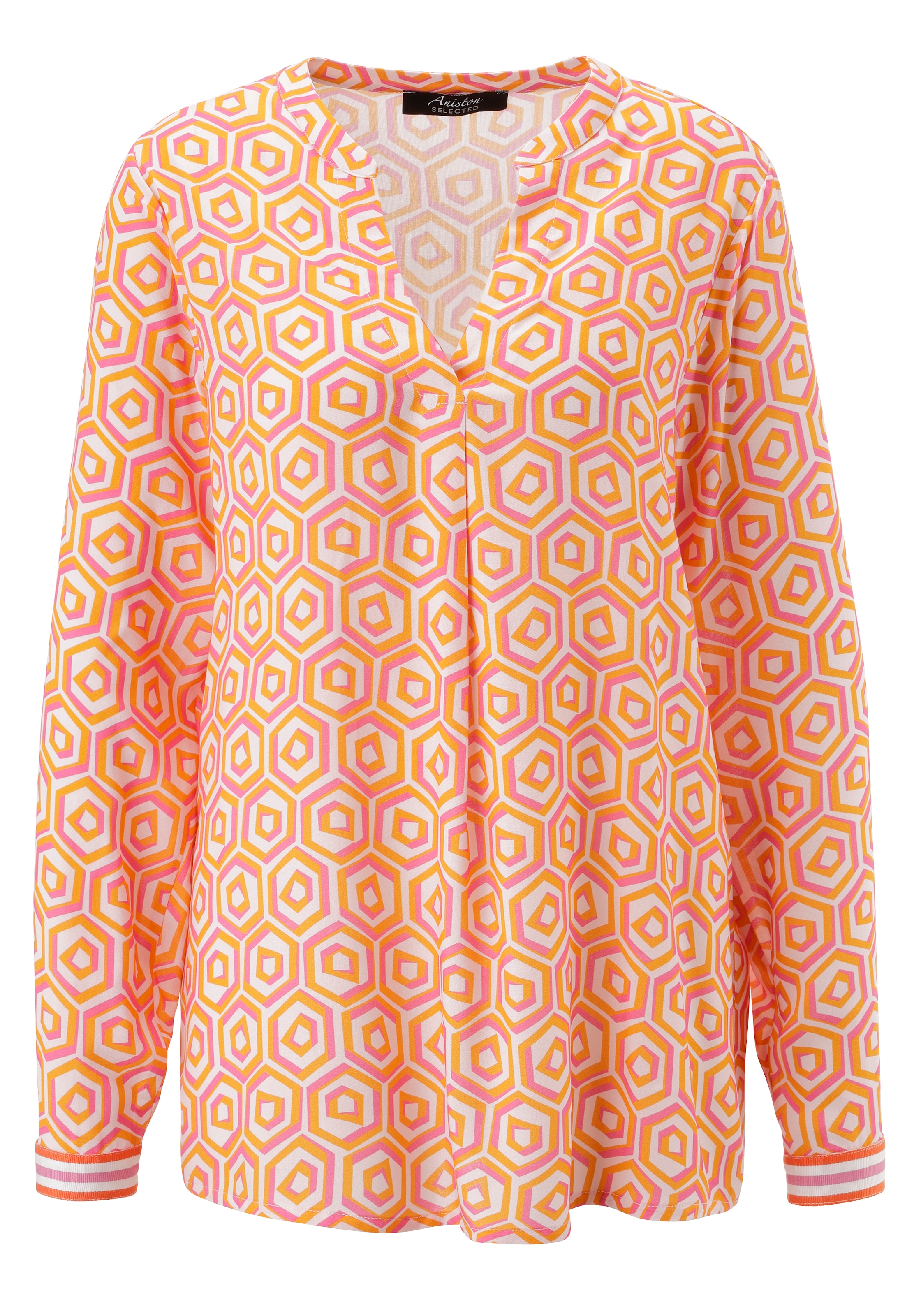 Aniston SELECTED Schlupfbluse mit angesagter geometrischer Wabenmusterung -NEUE KOLLEKTION