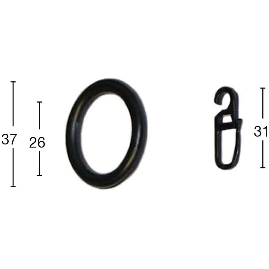 GARESA Gardinenring »Ring mit Haken«, (Set, 20 St., mit Faltenlegehaken)