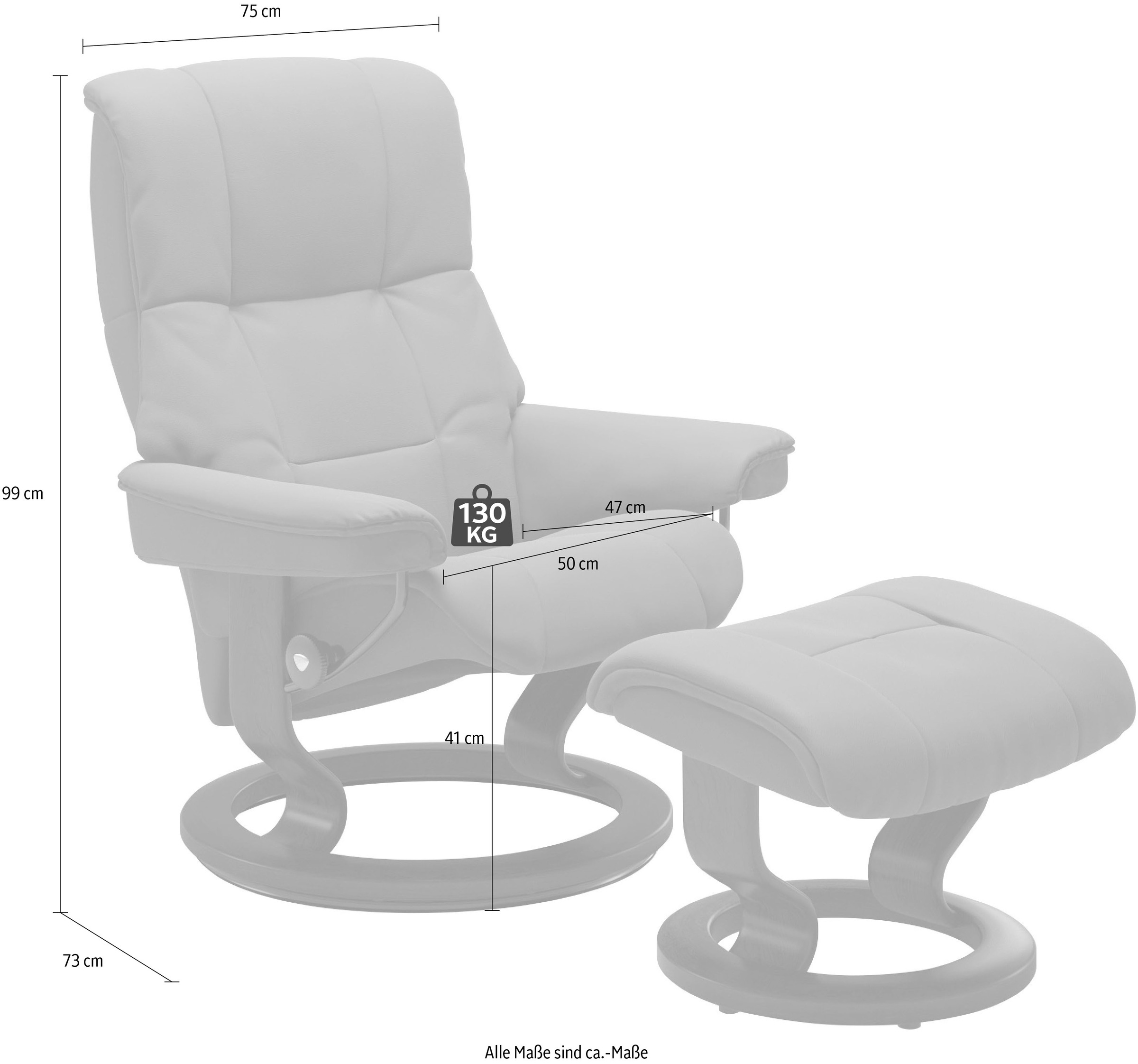 Stressless® Relaxsessel »Mayfair« Relaxsessel mit Hocker,  mit Classic Base, Gestell Braun
