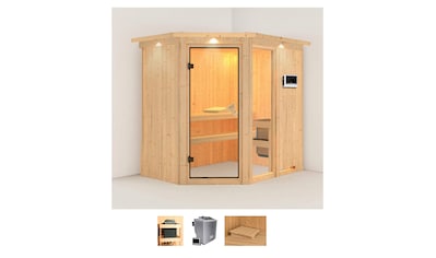 Karibu Sauna »Frigga 1«, (Set), 9-kW-Bio-Ofen mit externer Steuerung kaufen