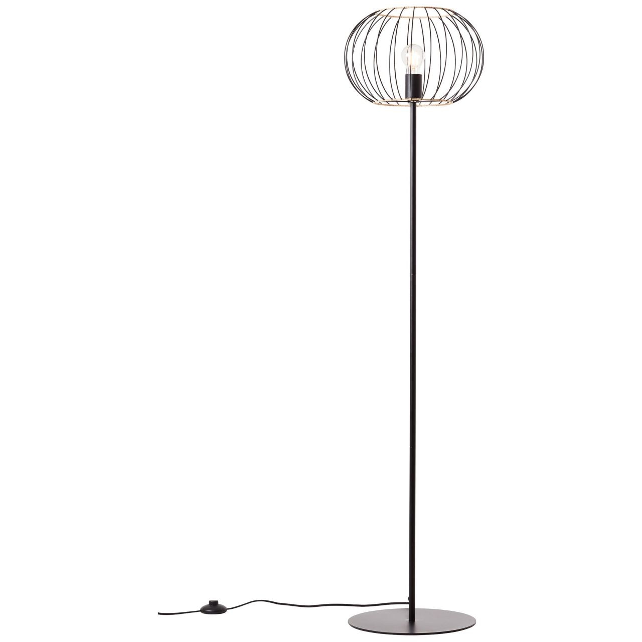 Brilliant Stehlampe »Silemia«, 1 flammig-flammig, 151,5 cm Höhe, Ø 36 cm,  E27, Metall/Rattan, schwarz matt online kaufen