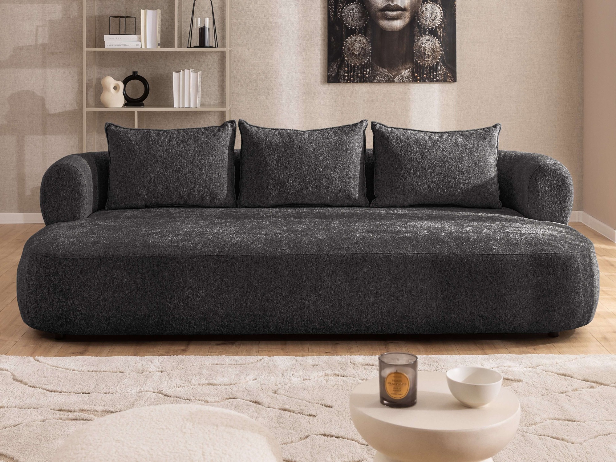 Home affaire Big-Sofa »LUSSAC 4-Sitzer Design-Sofa mit Zierkissen, Maße B/T günstig online kaufen