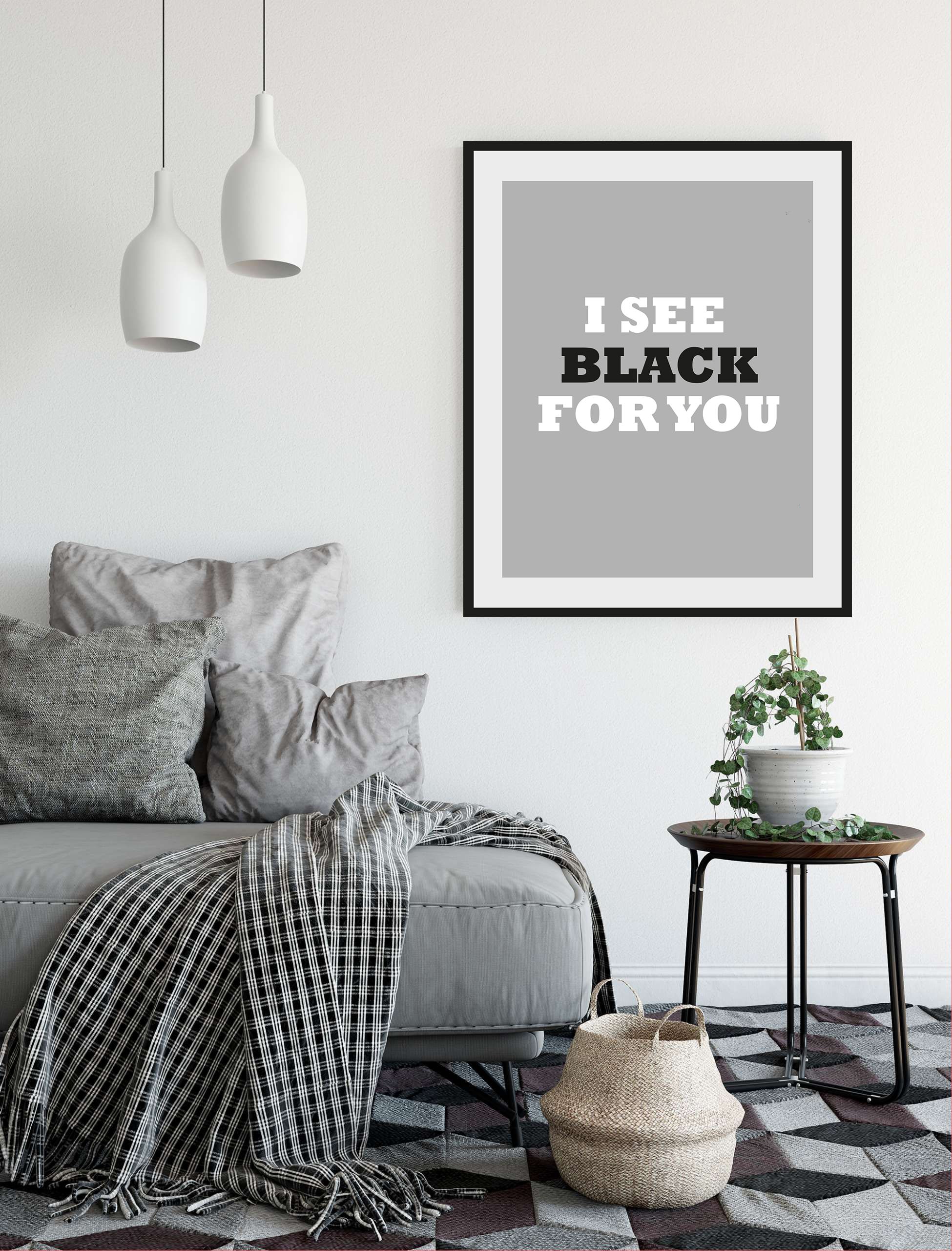 queence Bild »I SEE BLACK FOR YOU«, Schriftzug-Humor-Sprüche & Texte-Schwar günstig online kaufen