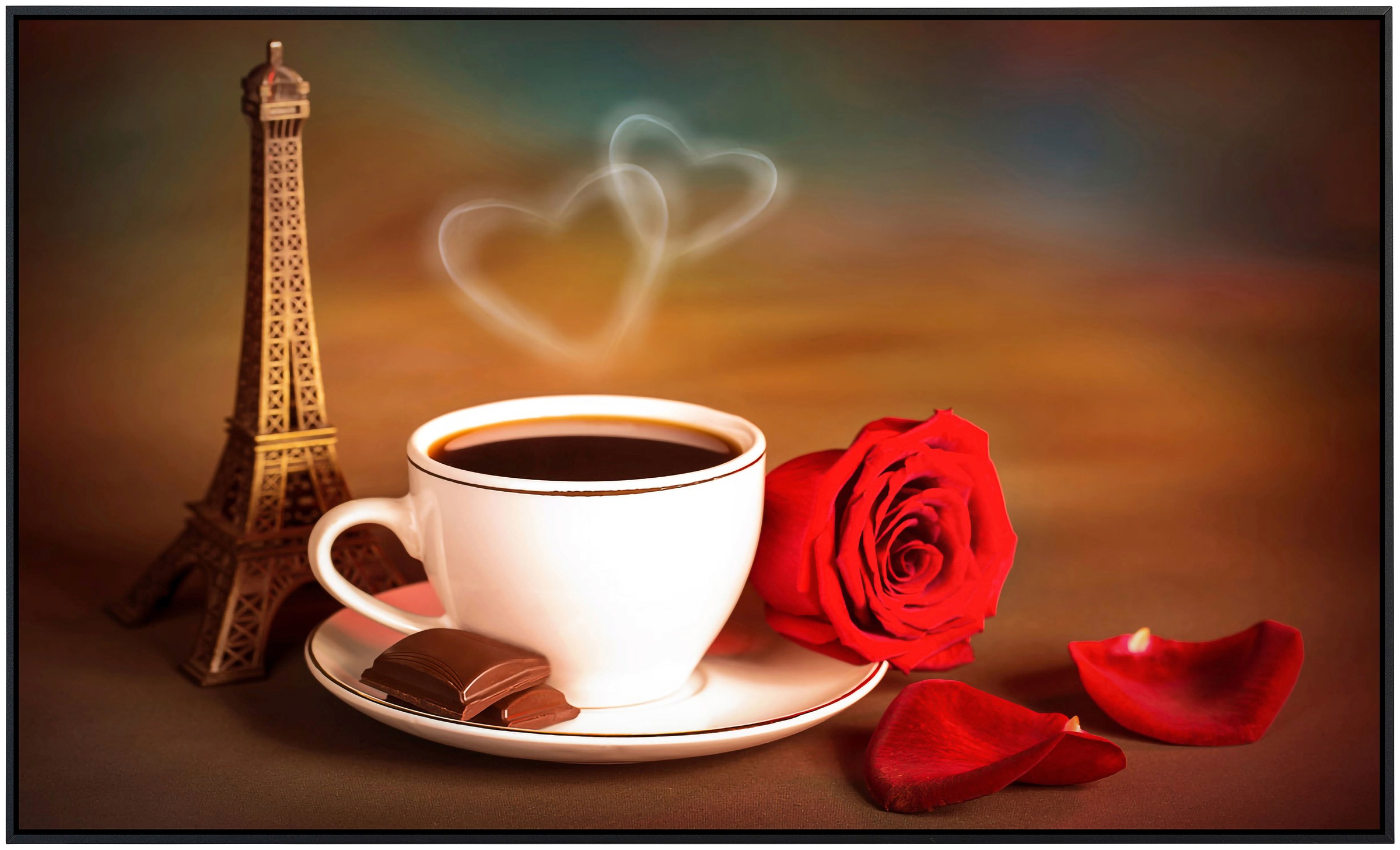 Papermoon Infrarotheizung »Tee mit Rosen und Eiffelturm«, sehr angenehme St günstig online kaufen
