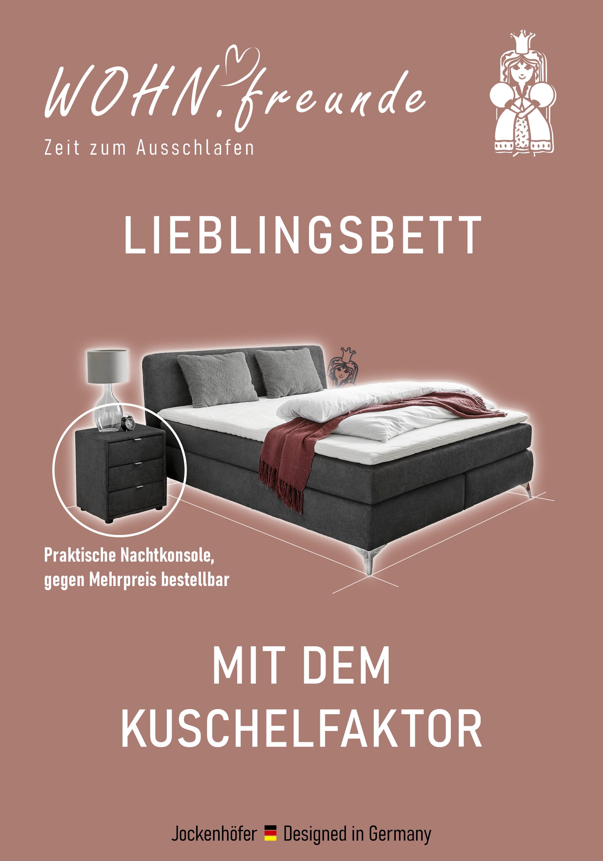 Jockenhöfer Gruppe Boxbett Elfie, inklusive Topper und Kissen, in unterschiedlichen Farbvarianten