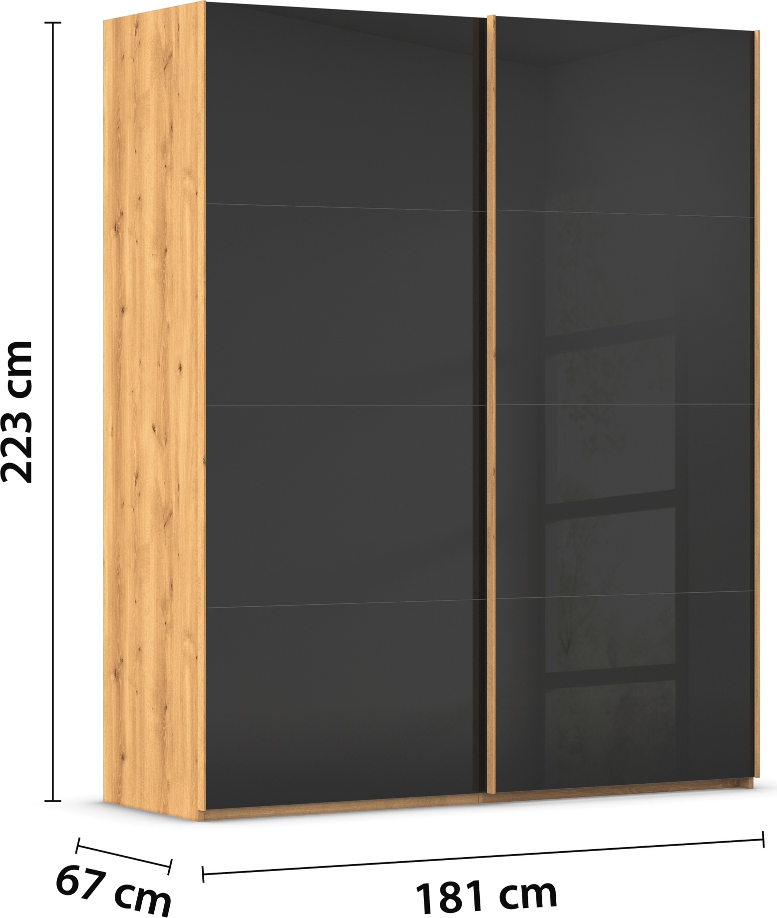 rauch Schwebetürenschrank »Kleiderschrank Schrank Garderobe Schlafzimmerschrank SCALE-FYRA«, edle viergeteilte Türen mit Glas-Front viele Farben MADE IN GERMANY
