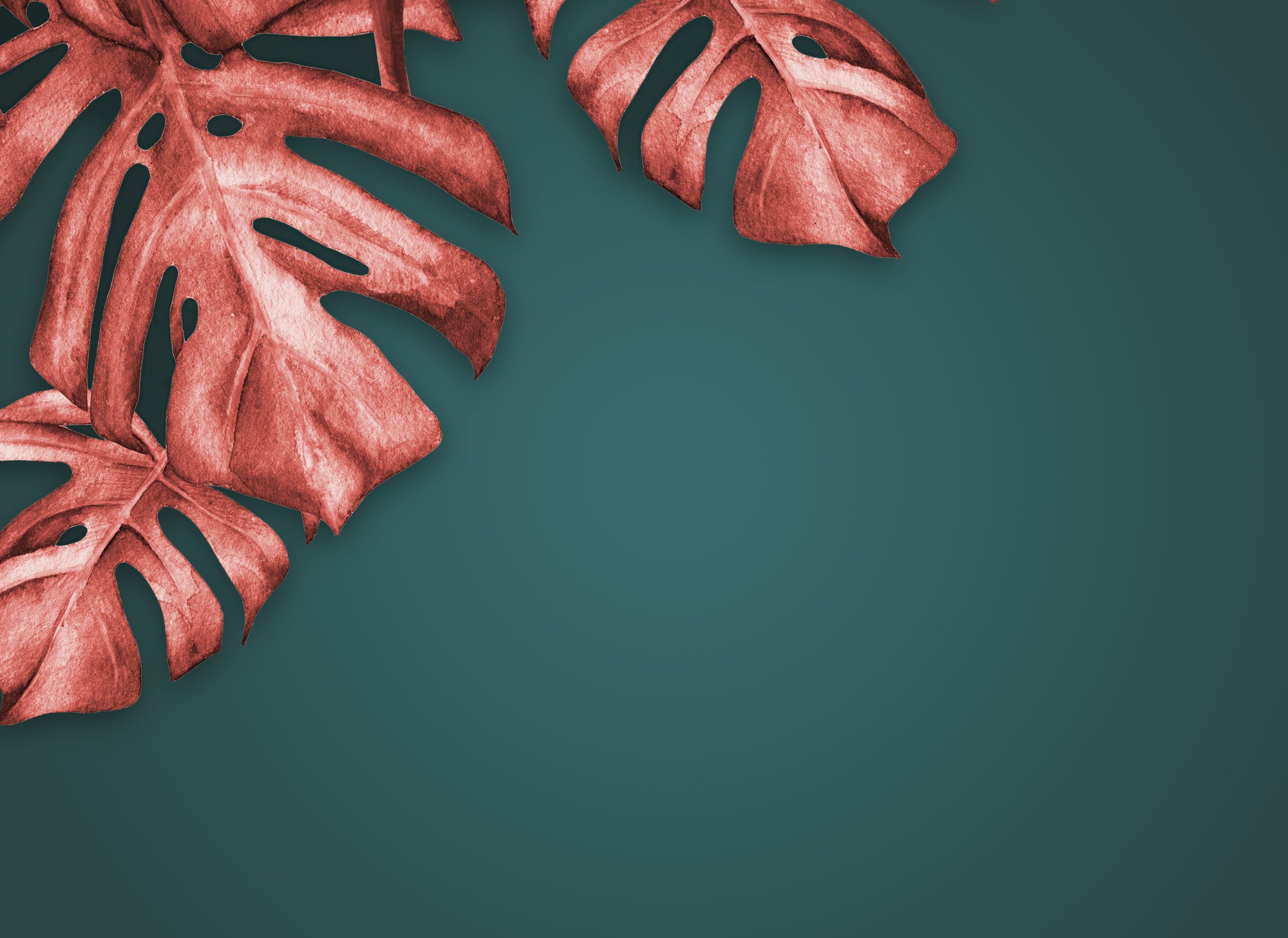 A.S. Création Vliestapete »Monstera Fototapete Rostrot Petrol Tropisch« mat günstig online kaufen