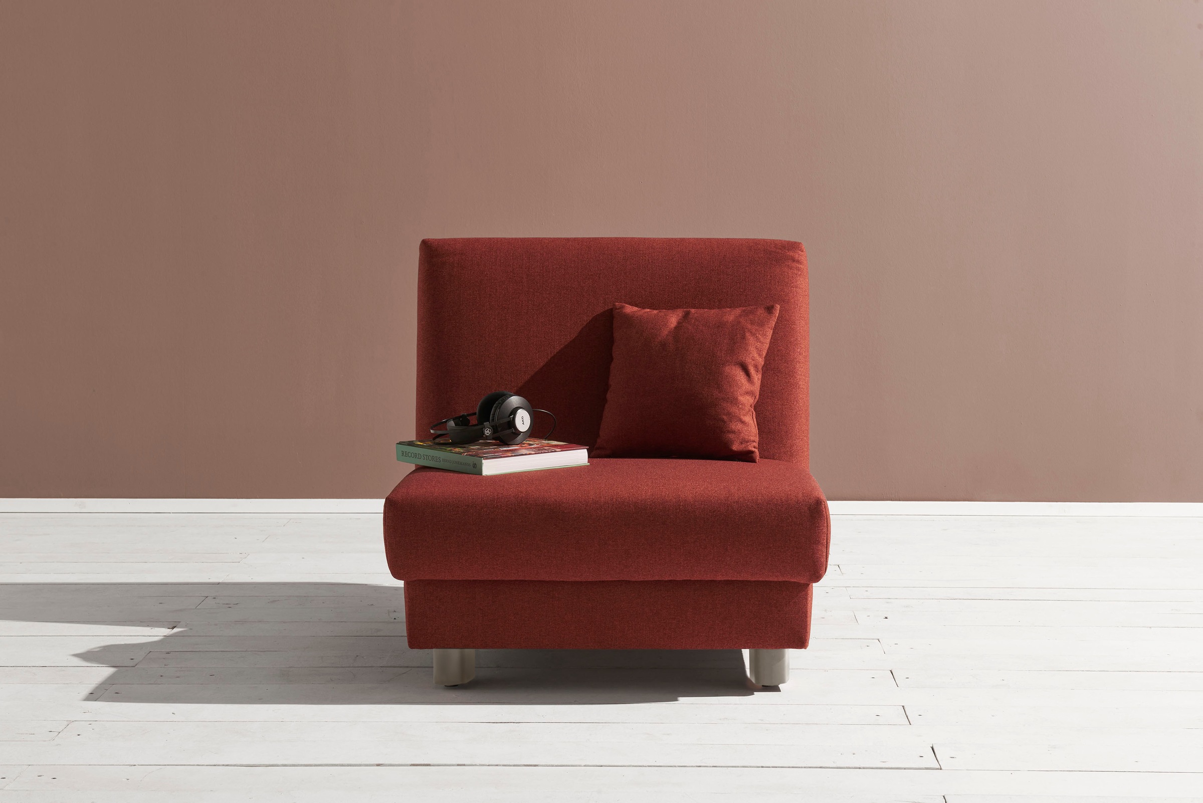 ell + ell Schlafsofa »Enny«, Liegefläche Breite 80 cm, Liegehöhe 40 cm, Füße alufarben, Rückenlehne