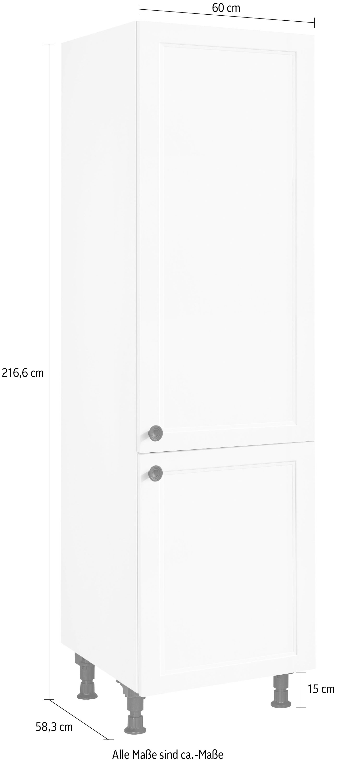 nobilia® Kühlmodul »"Cascada", für ein Kühl- und Gefrierschrank, Ausrichtung wählbar« vormontiert, Ausrichtung wählbar, Breite/Höhe: 60/216,6 cm