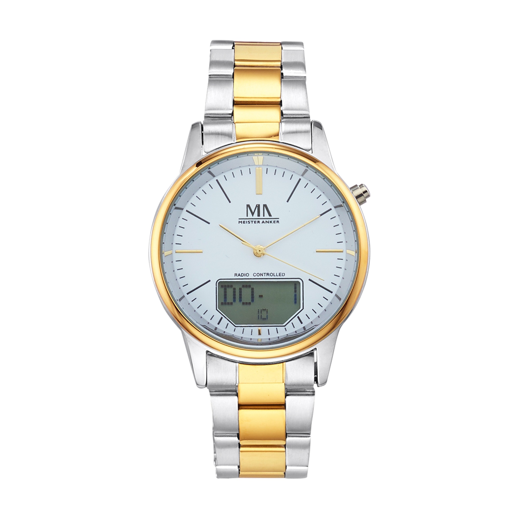 MEISTER ANKER Funkuhr »Metall poliert Funkuhr digital analog« Chronograph goldfarben;edelstahlfarben 0 Überzeugender Allrounder ist diese Funkuhr