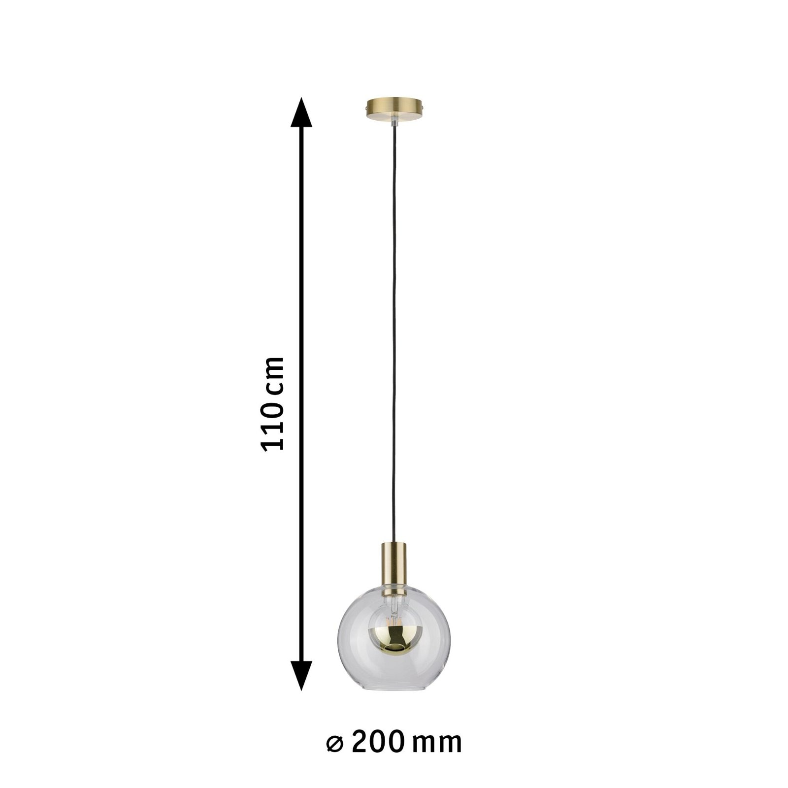 Paulmann Pendelleuchte »Neordic Esben max. 1x20W Klar/Messing gebürstet 230V Glas/Metall«, 1 flammig, Leuchtmittel E27 | ohne Leuchtmittel, E27