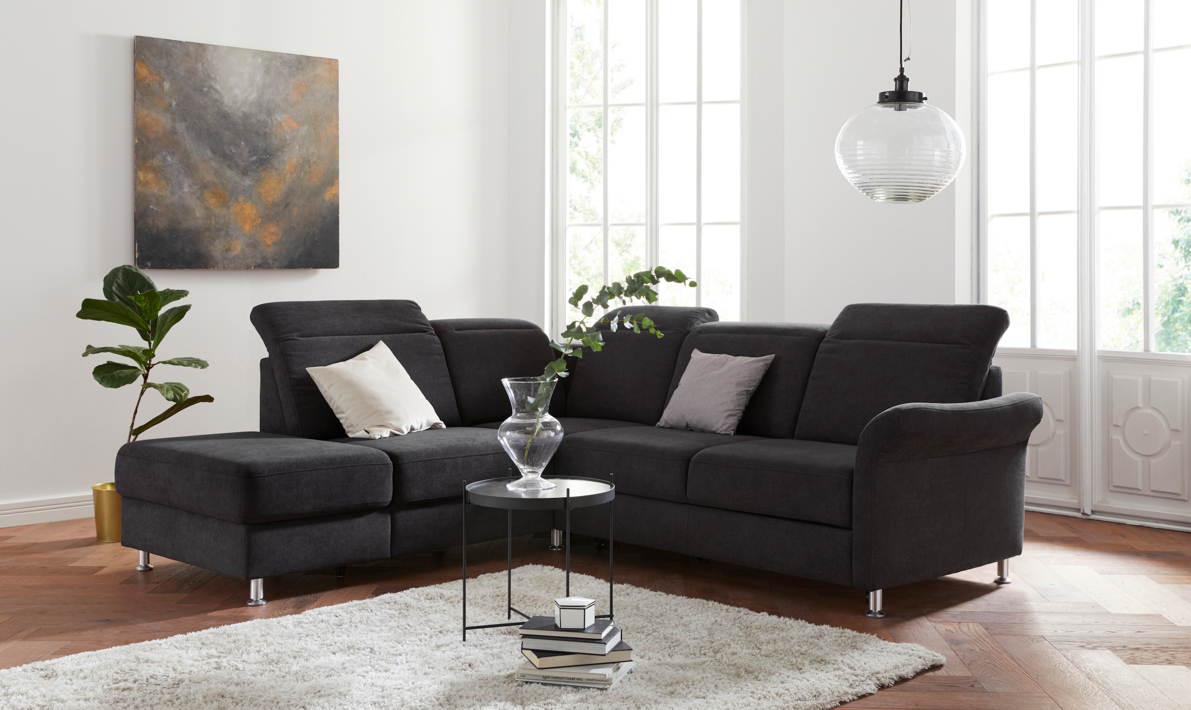 sit&more Ecksofa »Darwin L-Form«, inklusive Federkern, wahlweise mit Kopfte günstig online kaufen