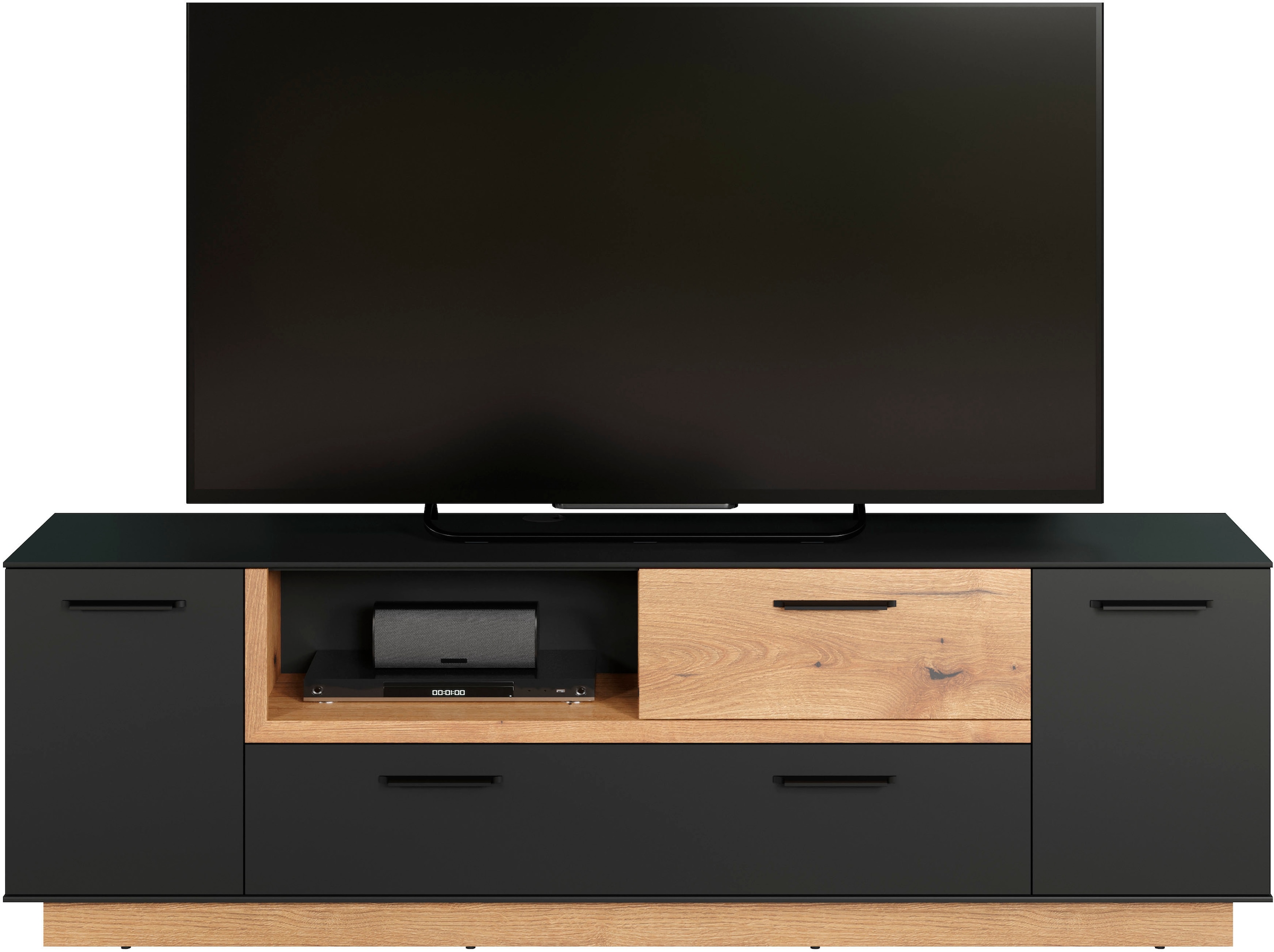 INOSIGN TV-Bank »Premont«, (1 St.), ca. 187 cm breit, zweifarbiger TV-Schrank, moderne Eiche, stehend