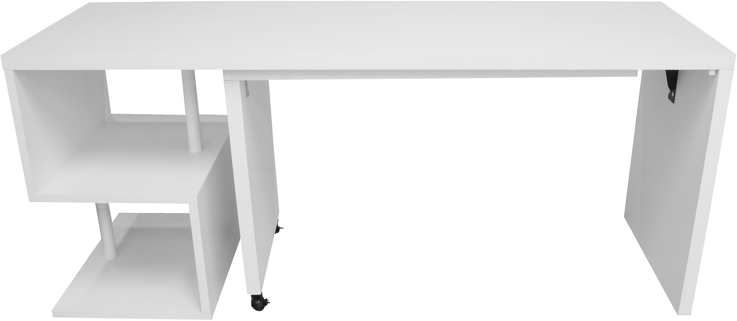 Places of Style Schreibtisch »Lopar, Eckschreibtisch«, rollbares Tischelement, großzügige Arbeitsfläche, Winkel 180x129 cm