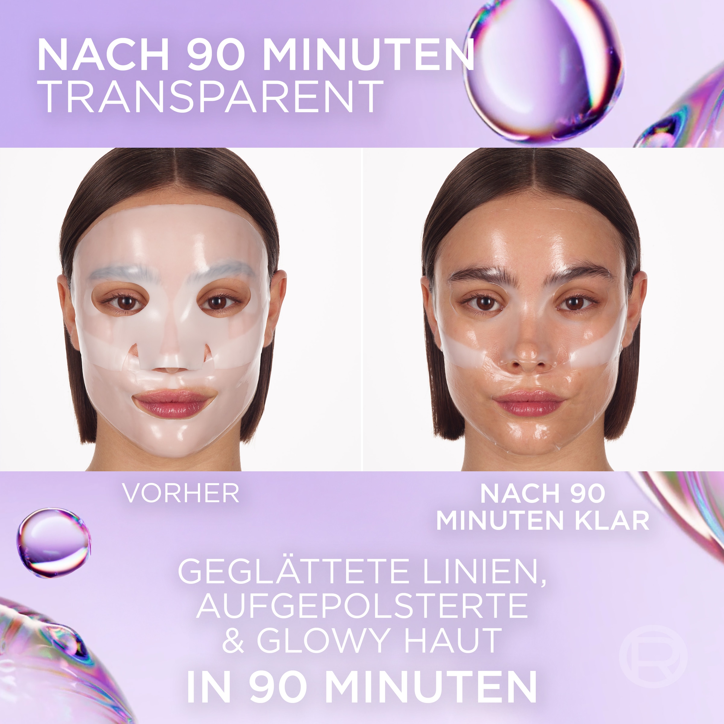 L'ORÉAL PARIS Gesichtsmaske »REVITALIFT GLASS SKIN HYDROGEL GLOW MASK« für aufgepolsterte & glowy Haut