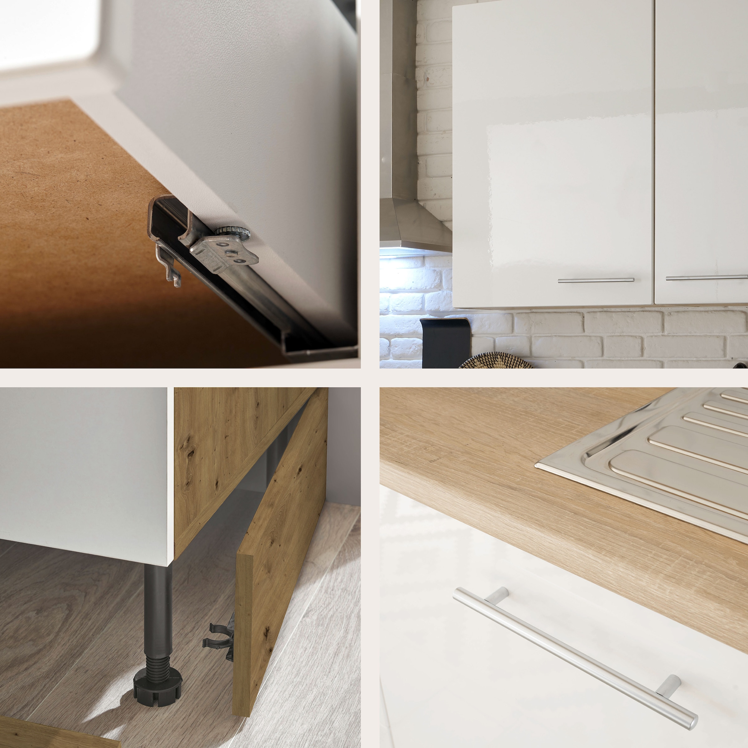 BASIC by Balculina Küche »Laurel«, Breite 310 cm, mit E-Geräten