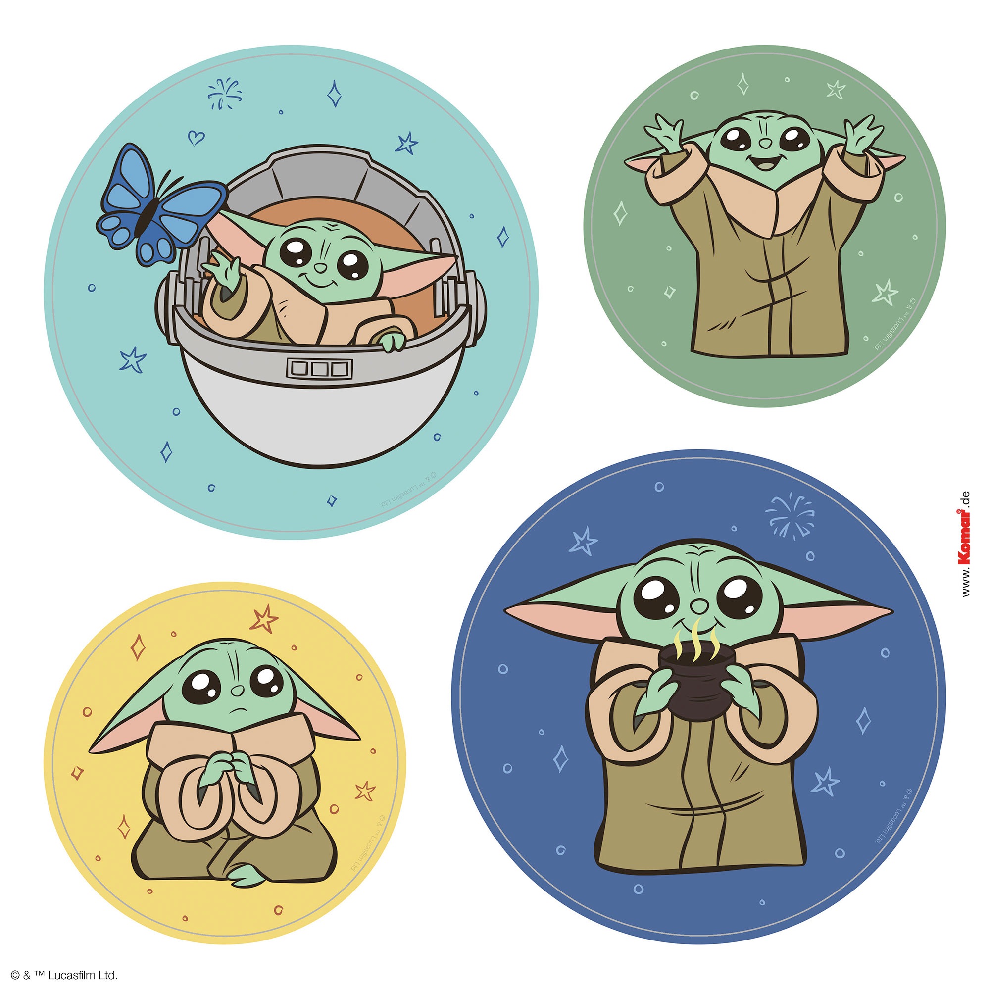 Komar Fensterbild »Fenstersticker - Grogu - Padawan - Größe 30 x 30 cm« 33 x 30 cm, 2 Bogen