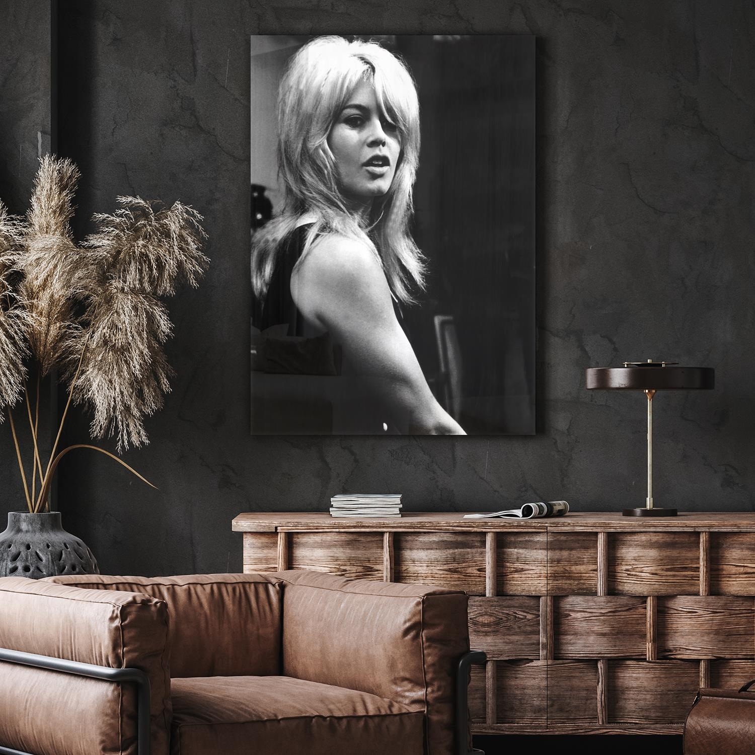 queence Acrylglasbild »Brigitte Bardot«, Schwarz-Weiß-Frau-Stars-Portrait-F günstig online kaufen