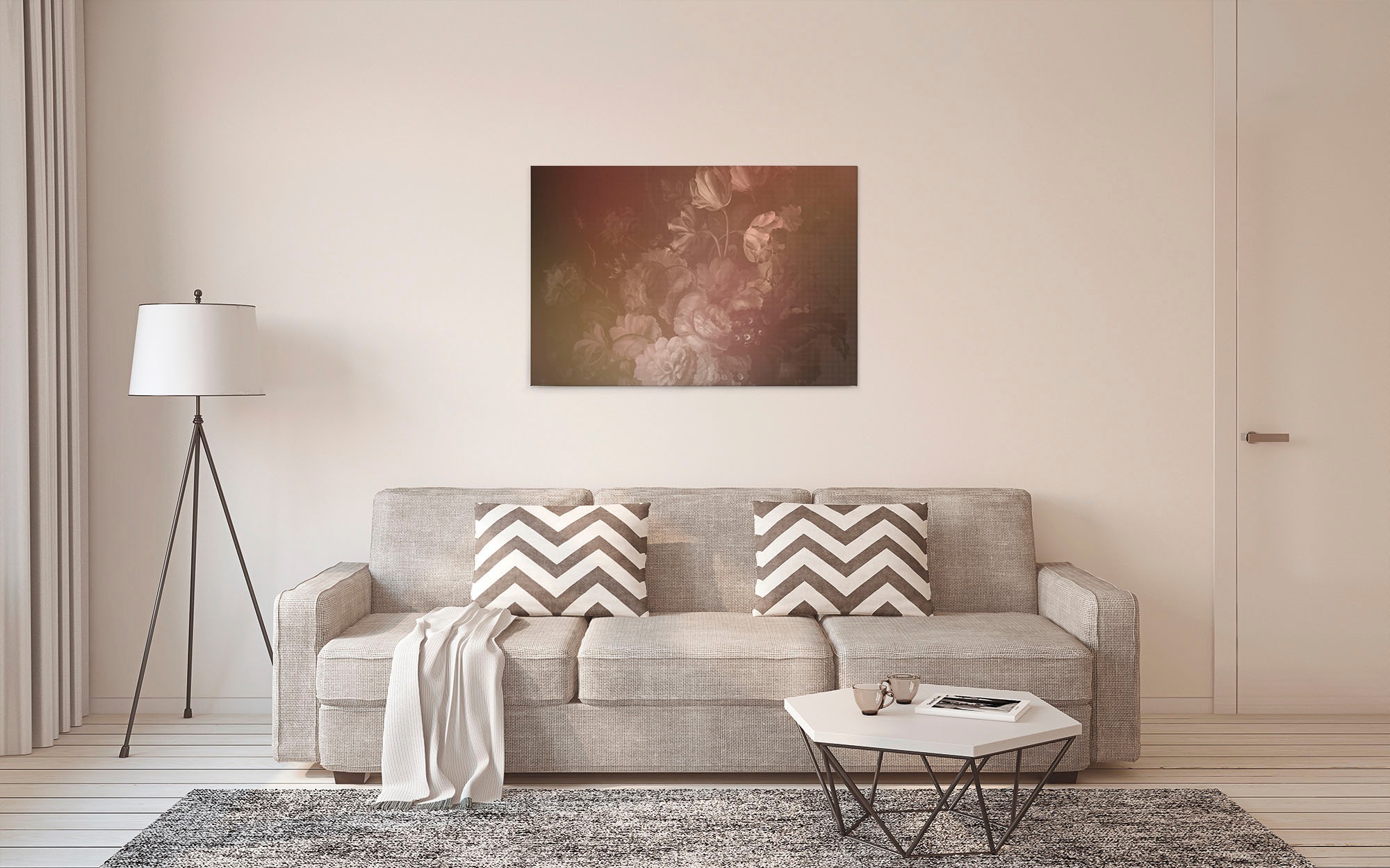 A.S. Création Leinwandbild »dutch pastel 3«, Kunst-Blumen-Kinder, (1 St.), Keilrahmen Bild Floral Rosen Rosé Leinwand-Bild Wohnzimmer modern Wand